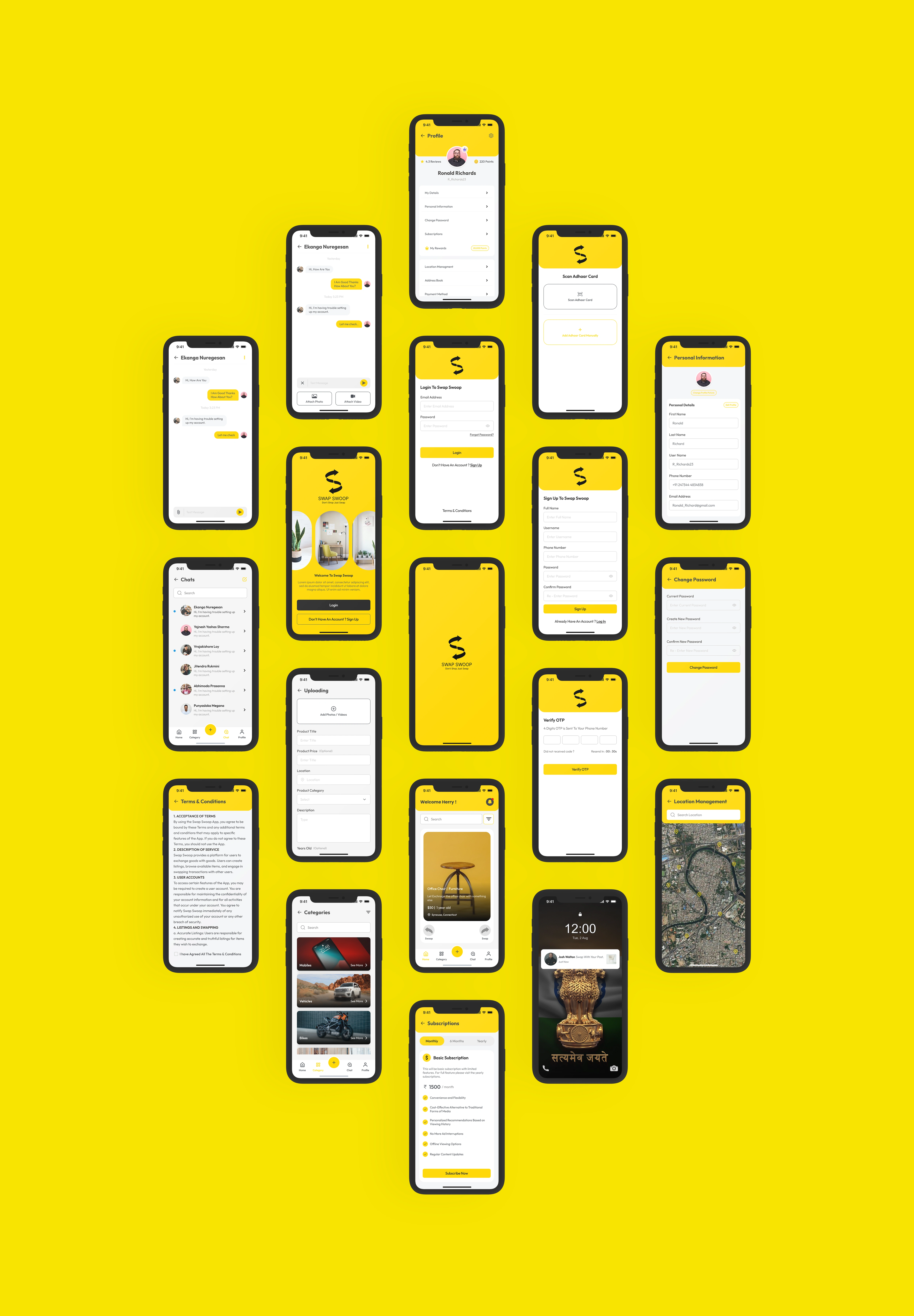 EXCHANGE ITEM APP | MOBILE APP DESIGN | UI UX DESIGN