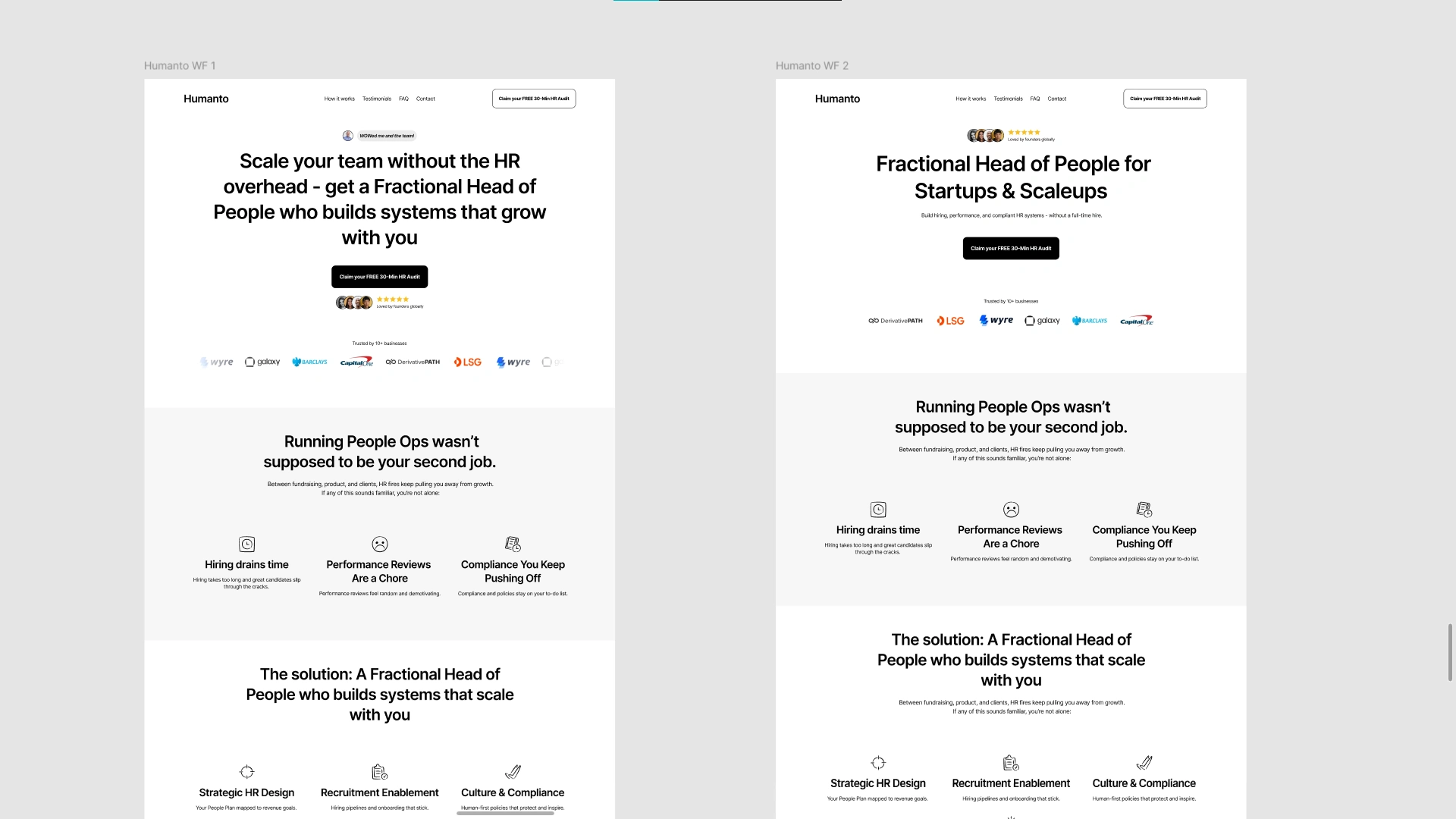 Humanto Wireframe design in Figma