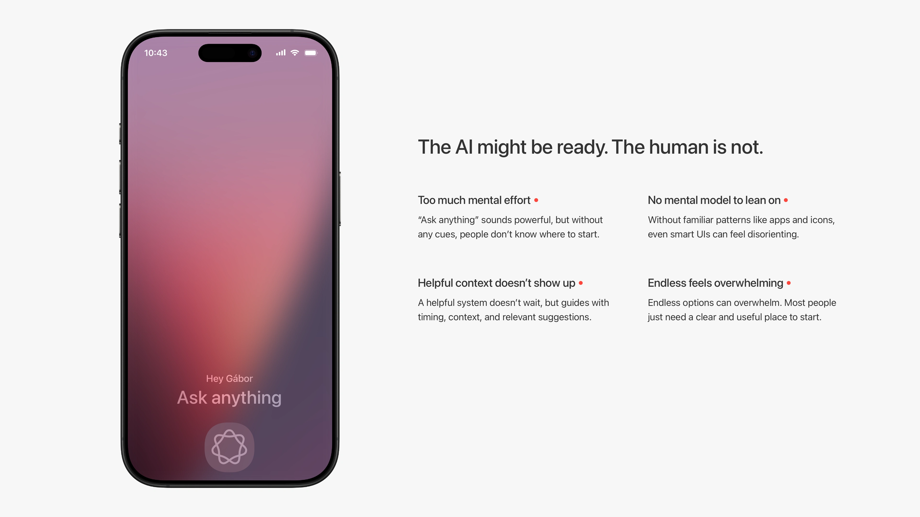 Most AI UIs say “ask anything,” but leave people wondering where to start.