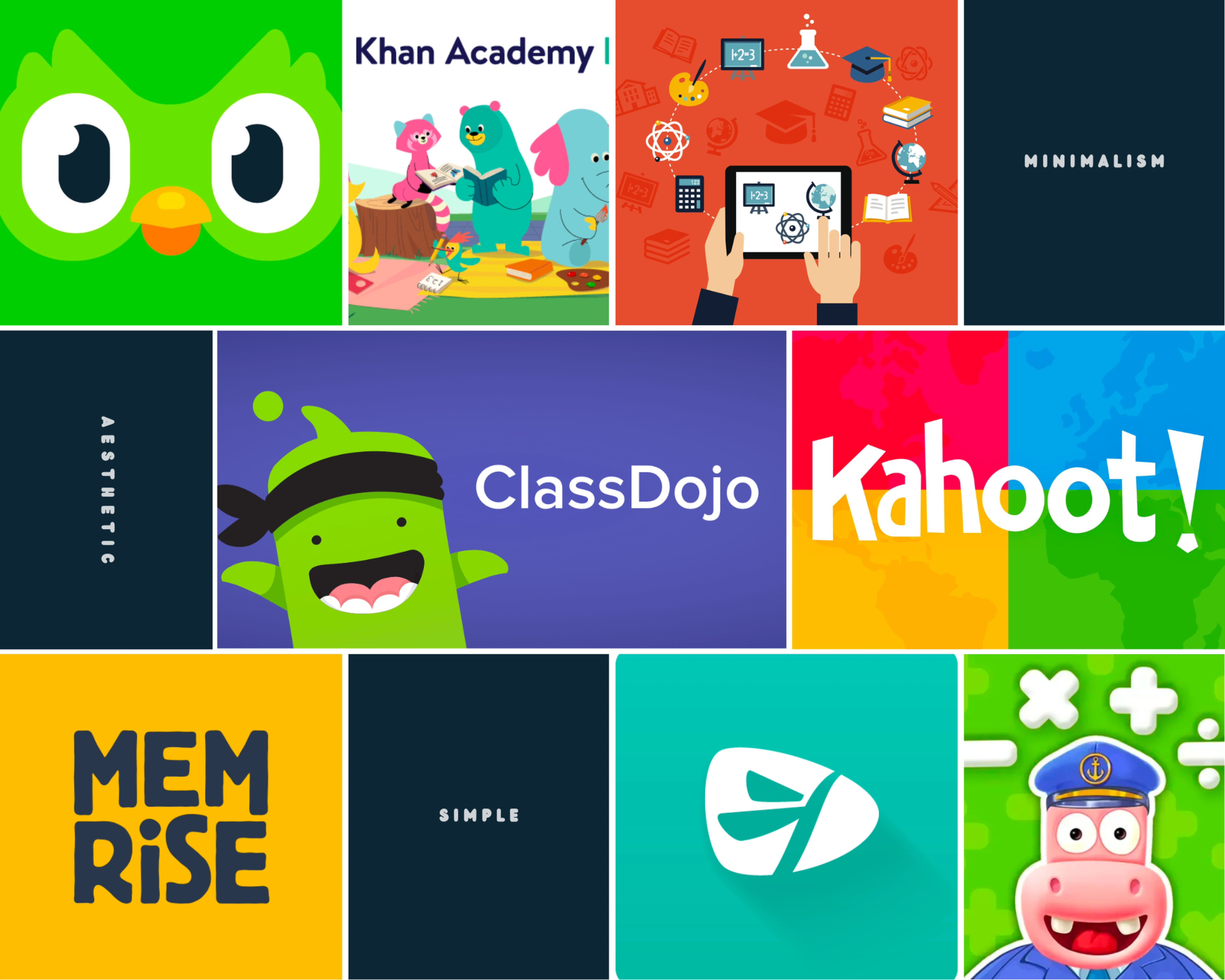 This mood board contains images of educational apps that I gained inspiration from in terms of features and functionalities. 