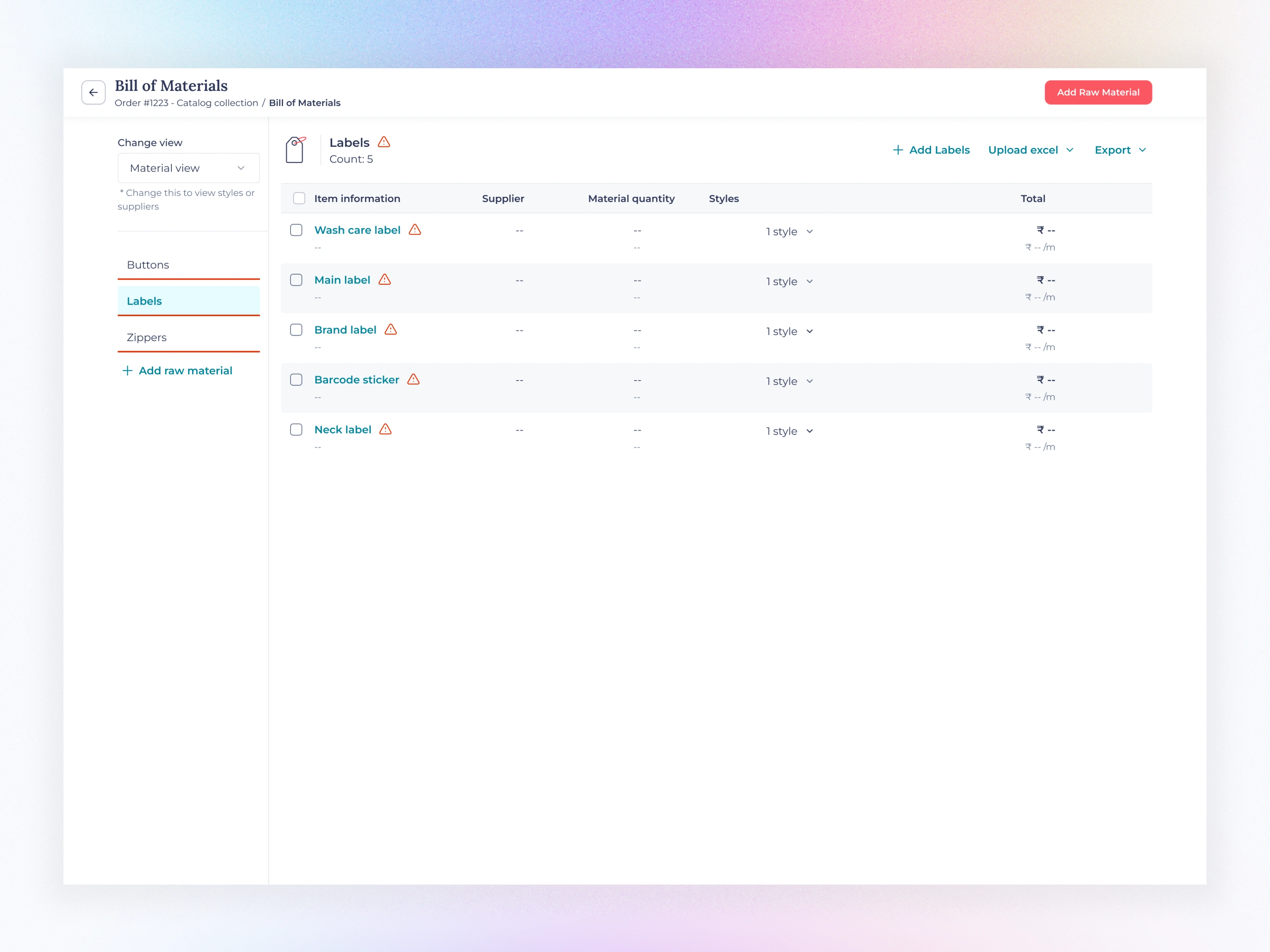 Material view Half-filled view 01