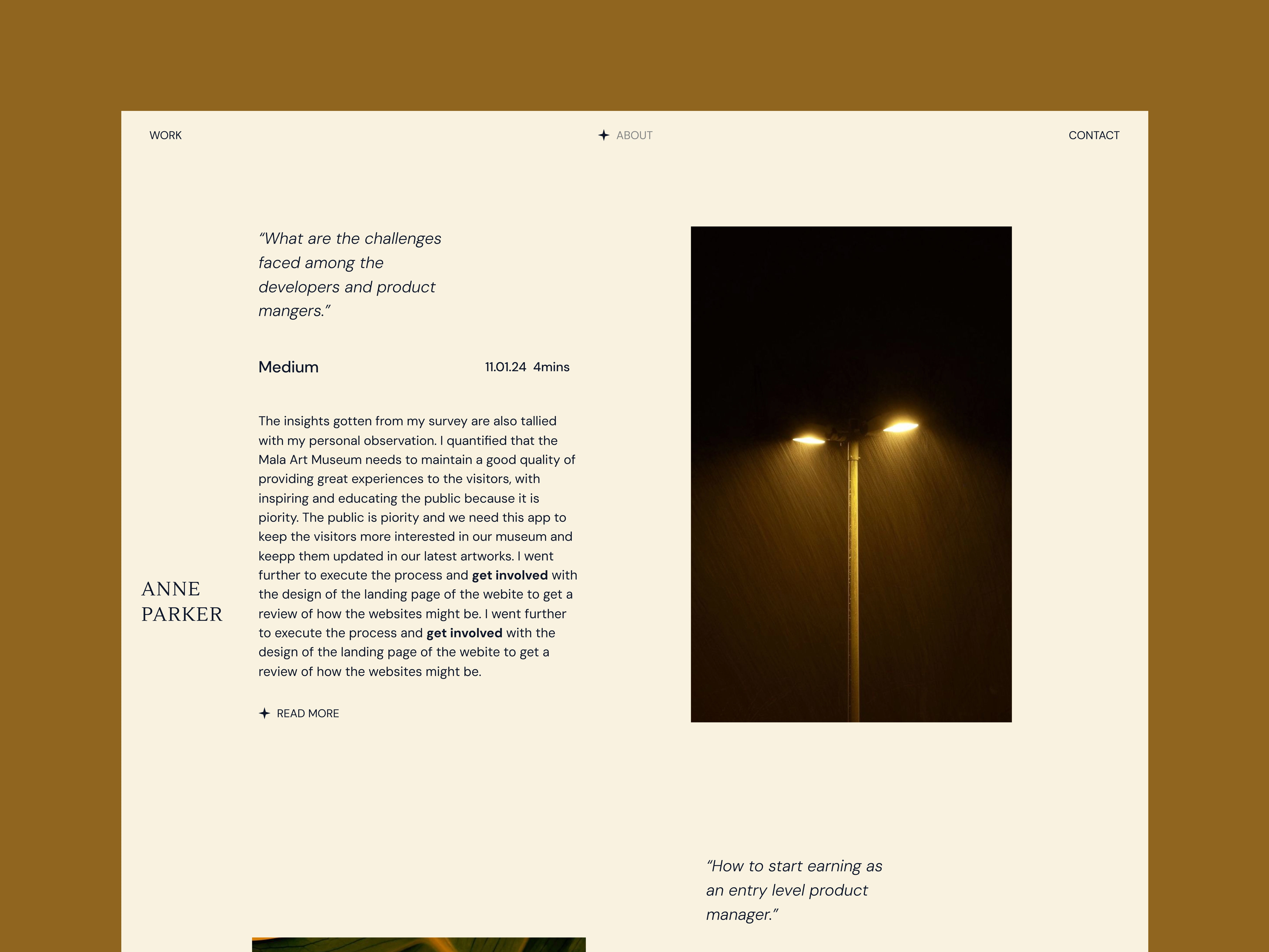  Blogs and short stories page