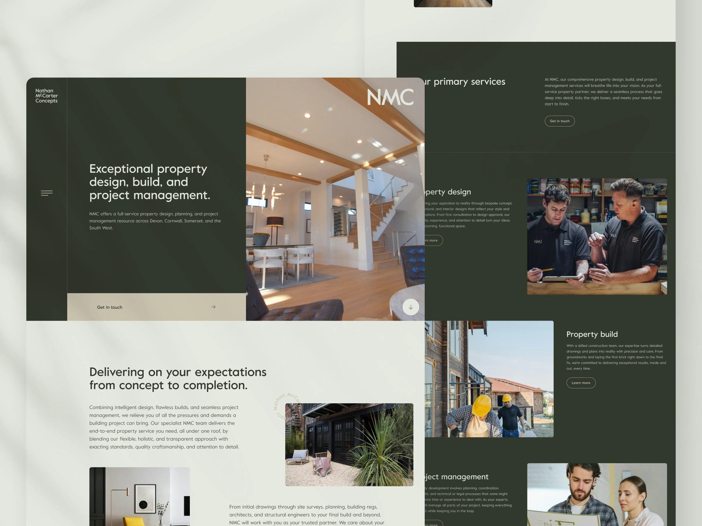 Modernist clean homepage design / UX design / UI design  