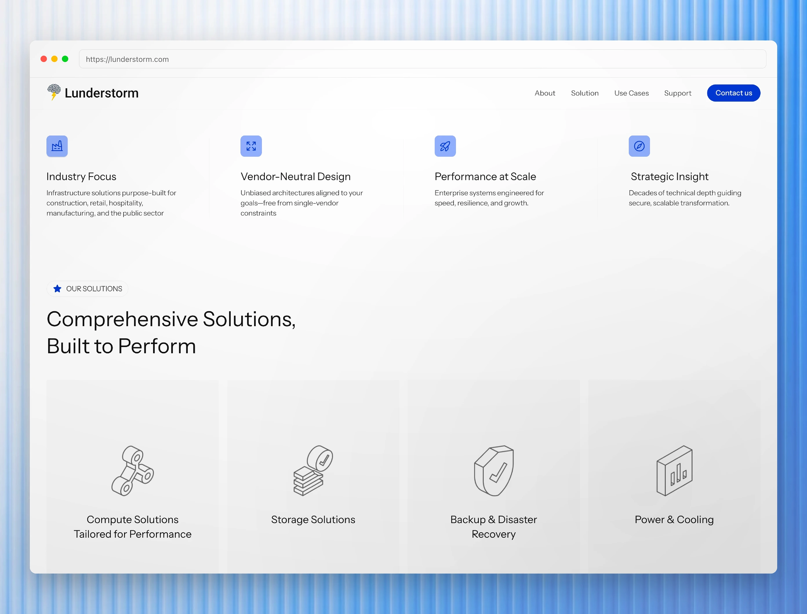 Desktop Solution section