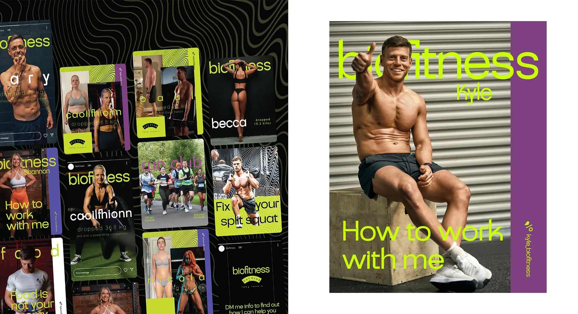 I designed various post templates for the Biofitness Instagram