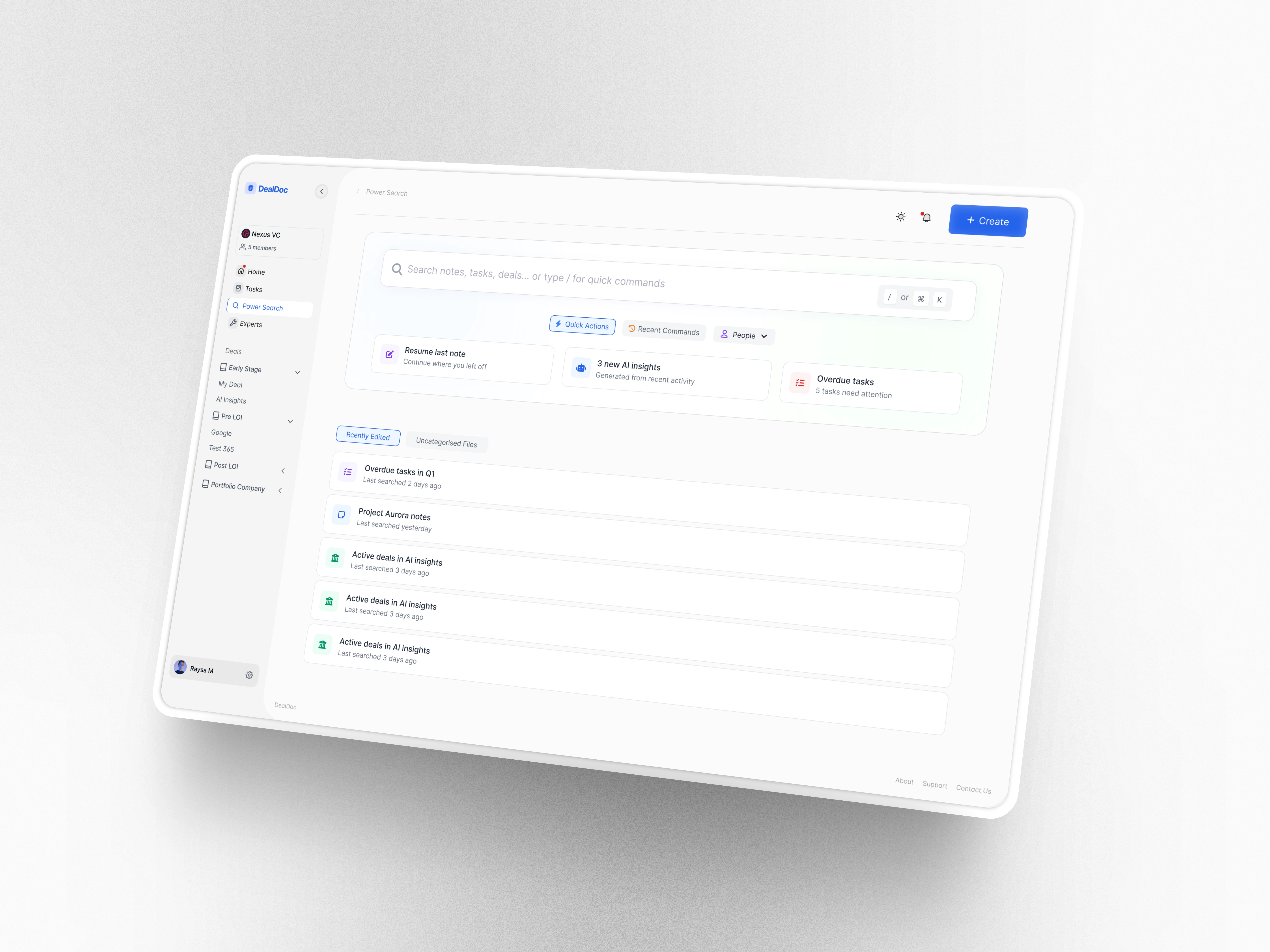 An AI powered smart search page for locating what's relevant - quickly