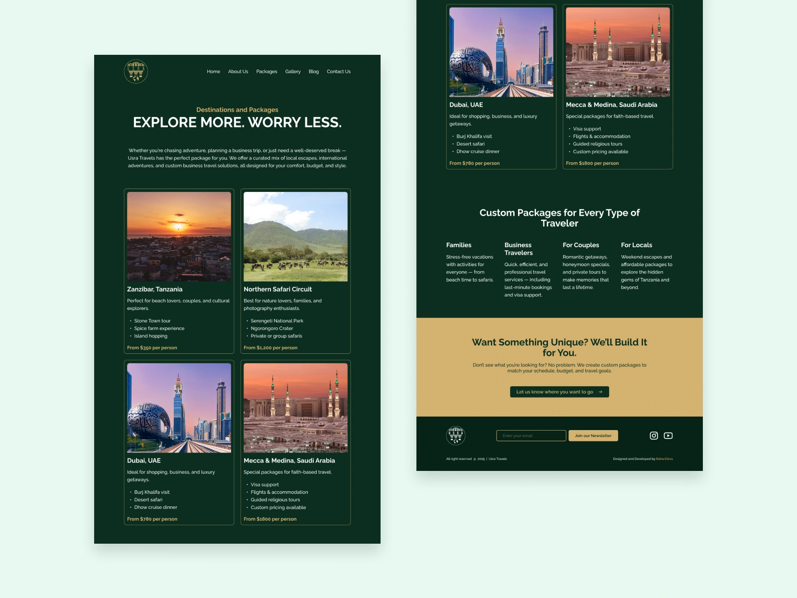 Usra Travels Packages Page