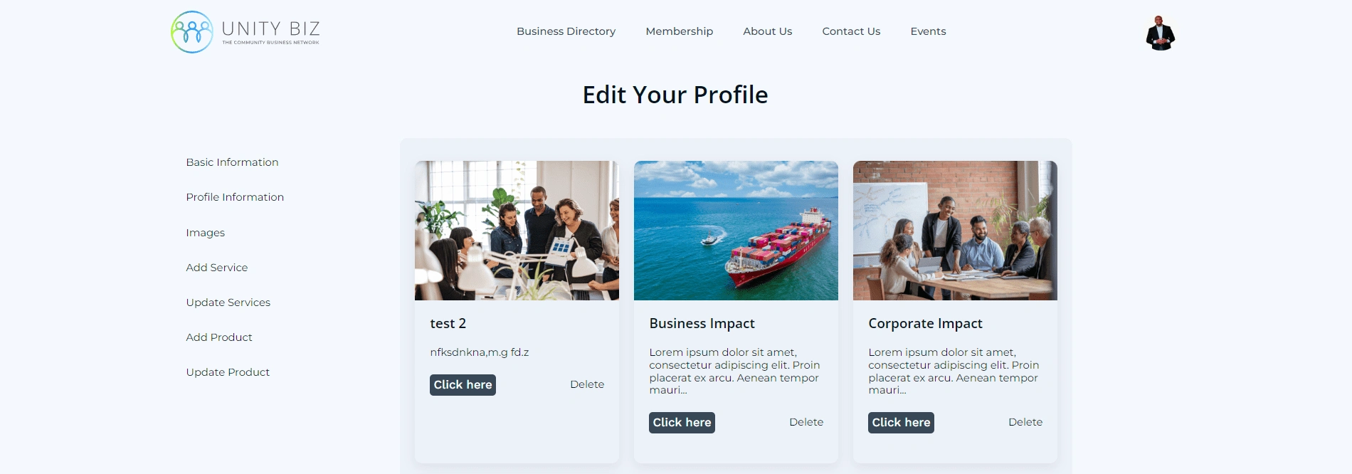 Functional Custom Profile Portal