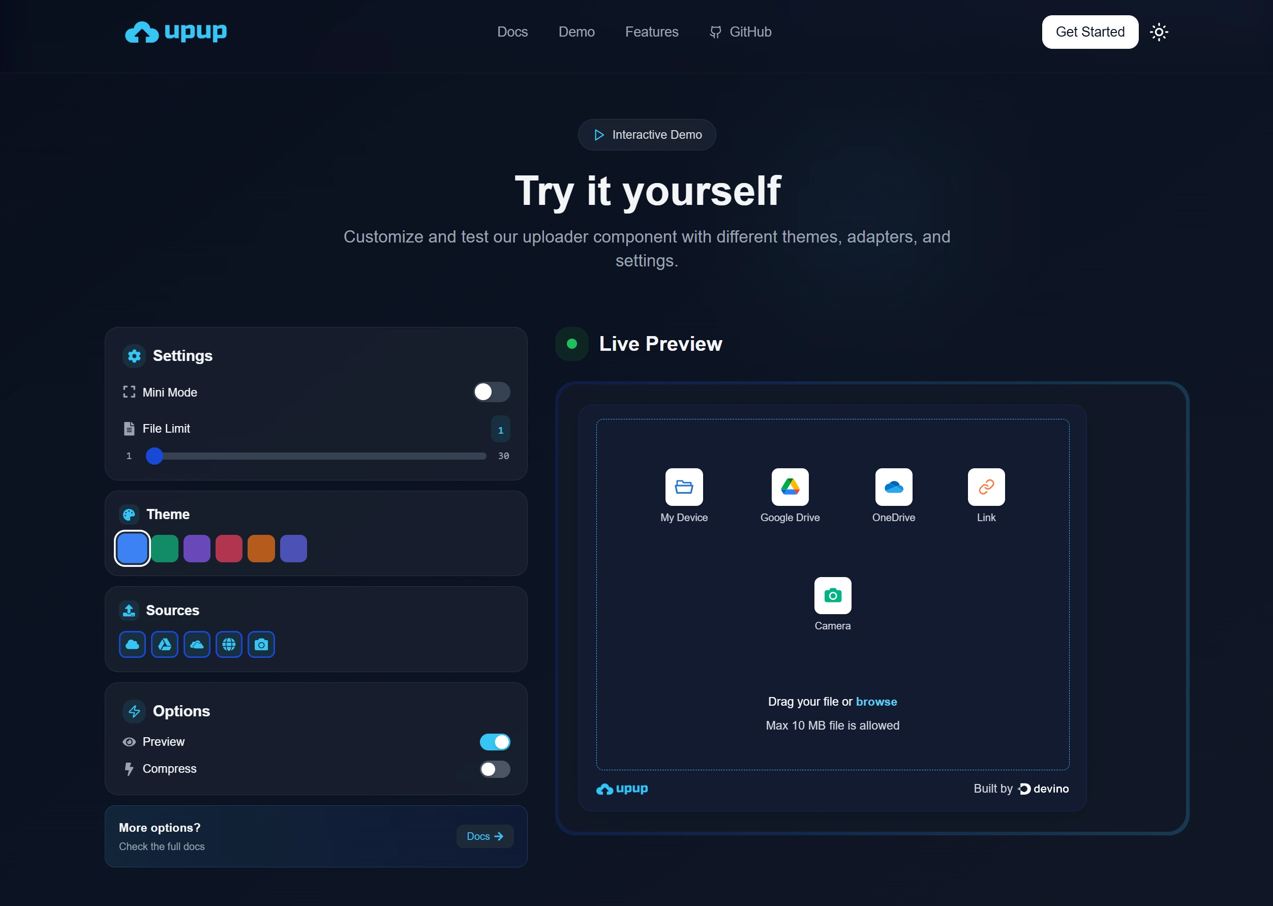 Live Demo in https://useupup.com with new redesign