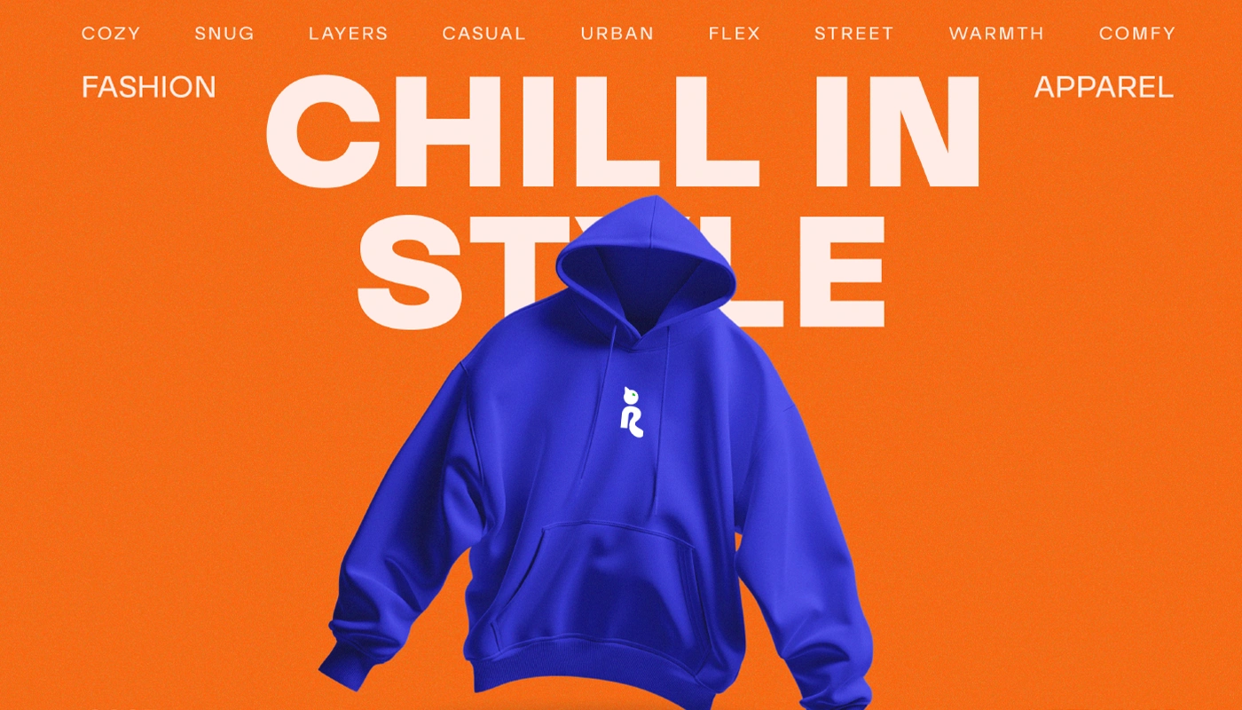 Product display of Catrick hoodie with bold typography