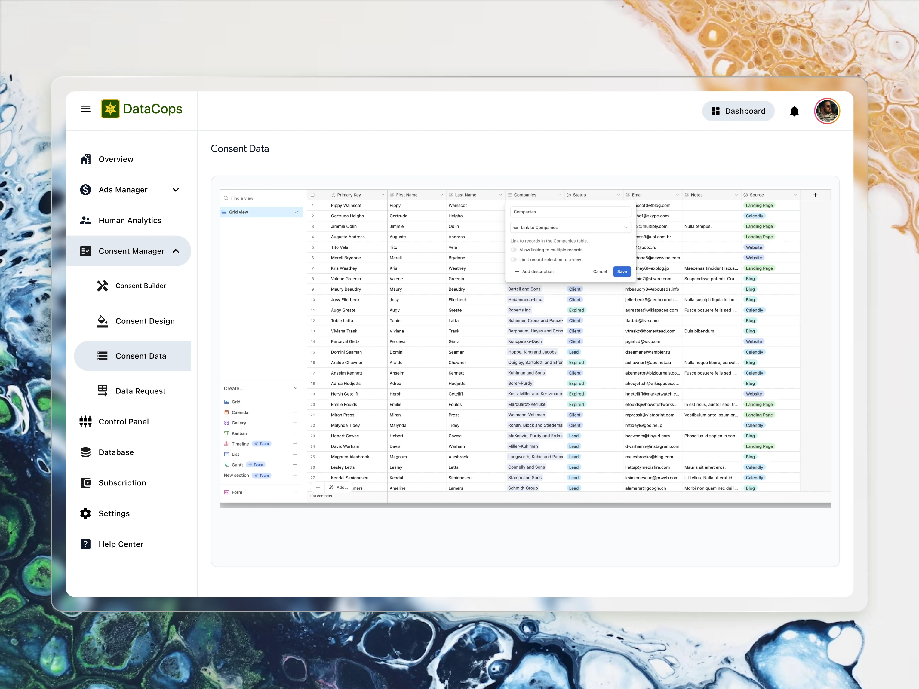 
Managing and Auditing User Consent Data with a Detailed Log Table