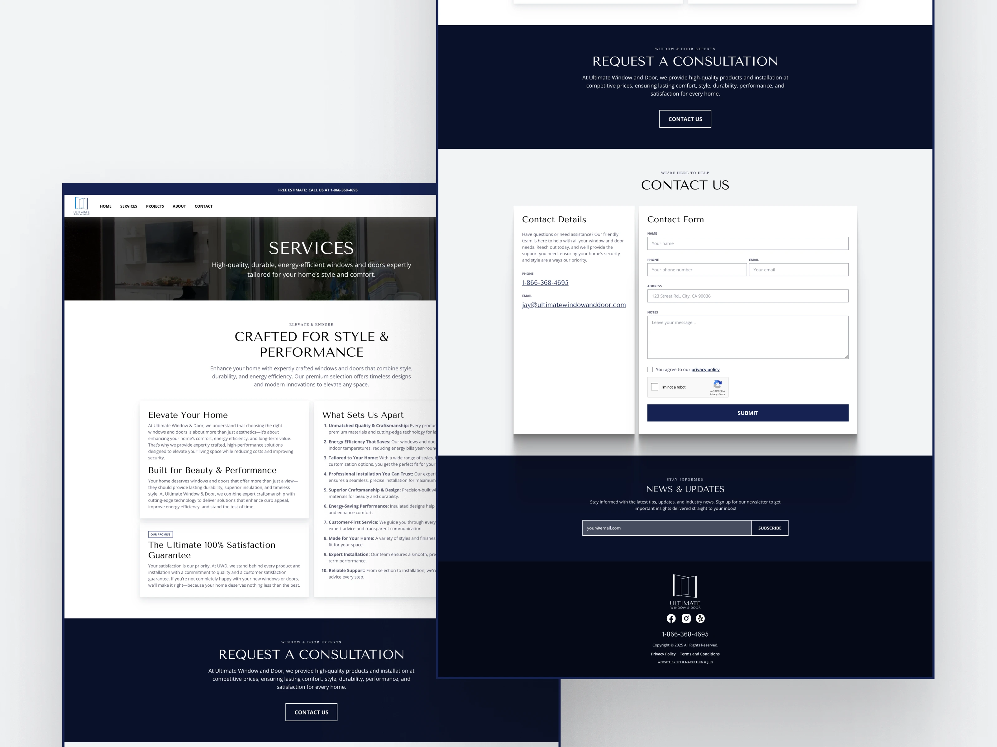 Service pages designed for core service info.