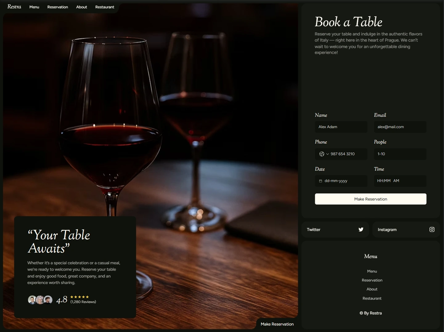 Reservation Page
