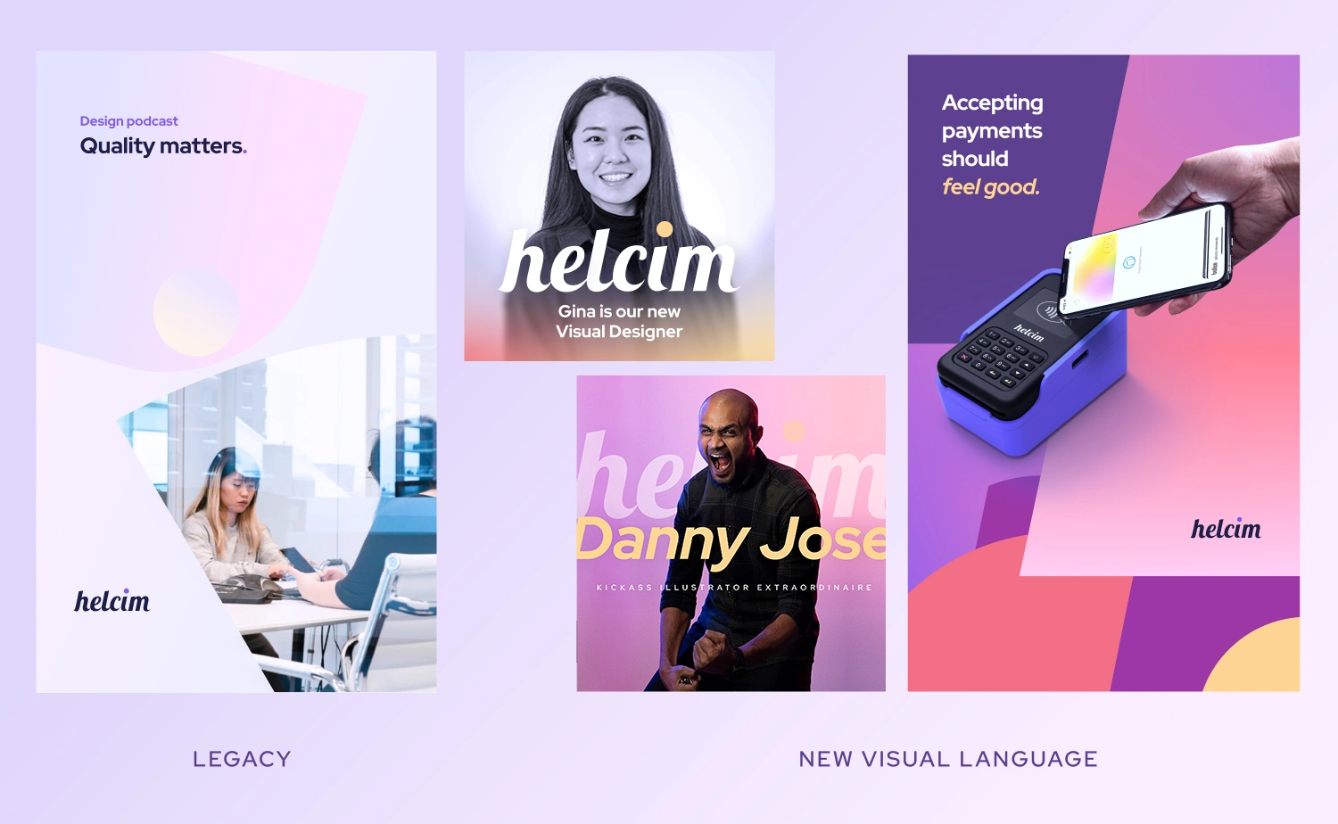 Before and after of collateral design materials