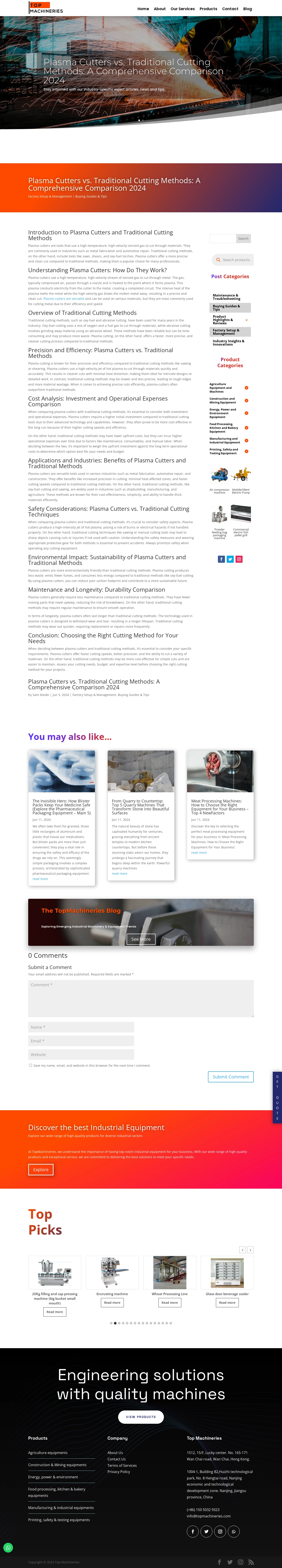 Single Blog Page for Industrial Machines Company