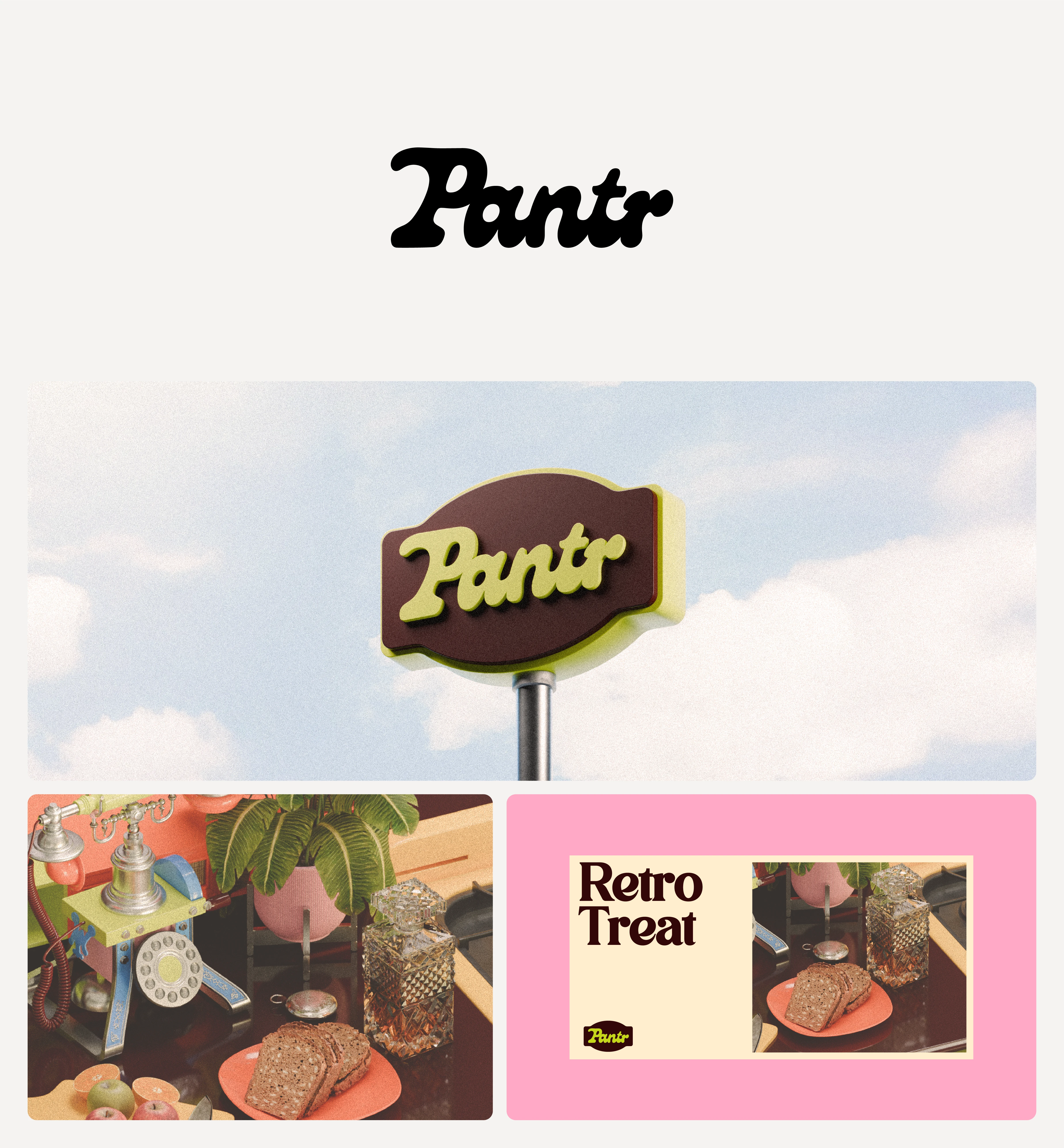 Branding and art direction for Pantr, a retro restaurant.