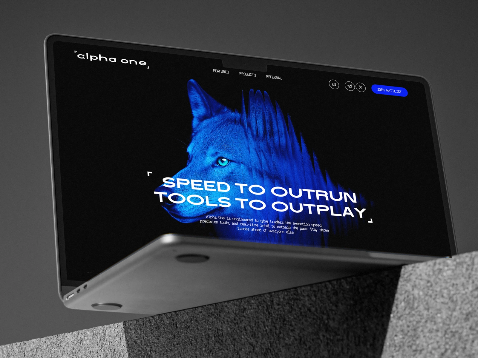 Hero section with bold headline reflecting Alpha One’s rebranding: speed, clarity, and Web3 precision.