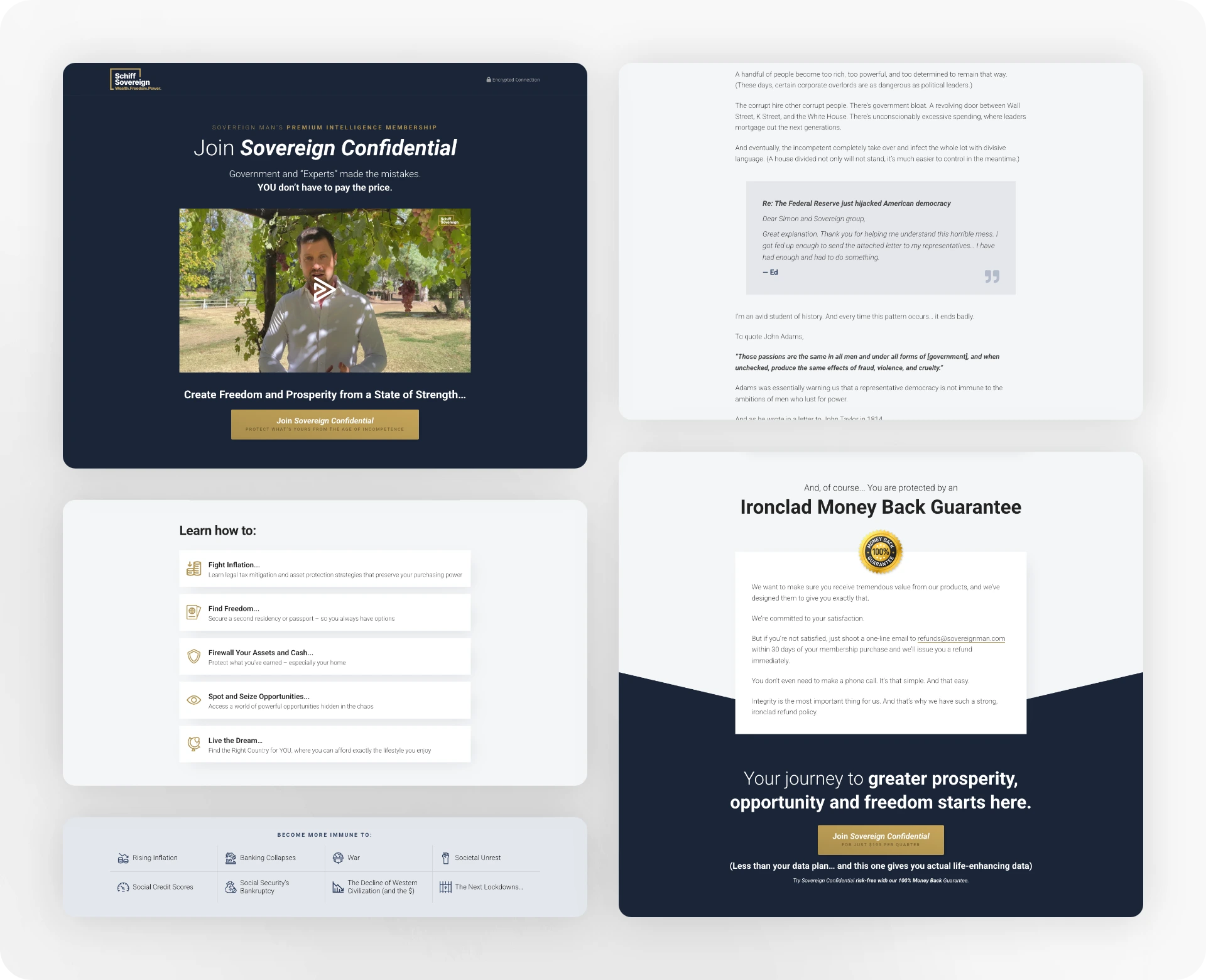 Premium sales funnel design – video hero, benefit-driven content, testimonials, and guarantee with CTA