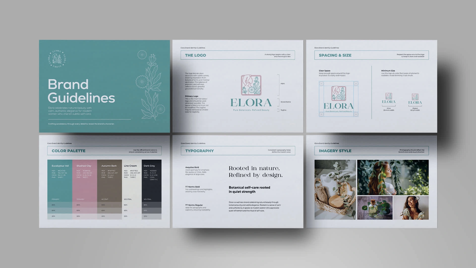 Fresh, natural tones combined with clean lines express warmth and professionalism, fitting lifestyle and handmade brand stories.