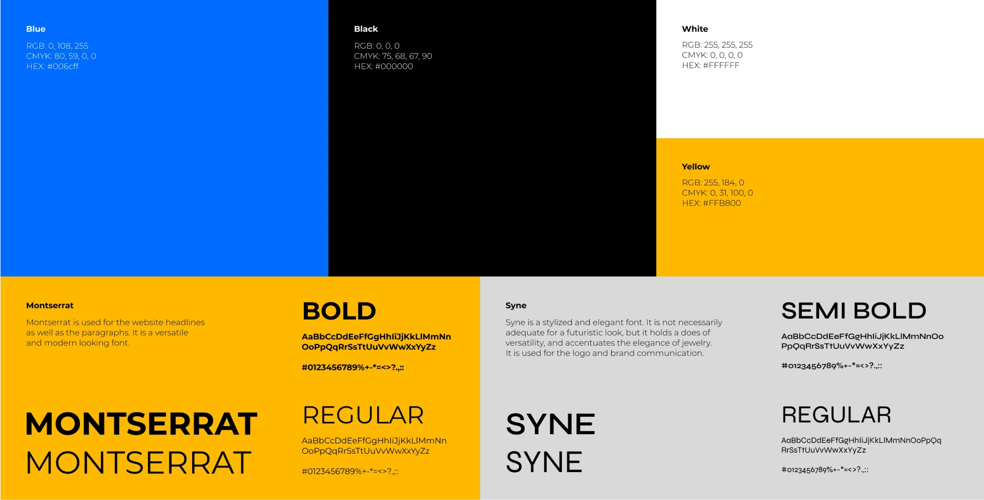 Color and typography scheme