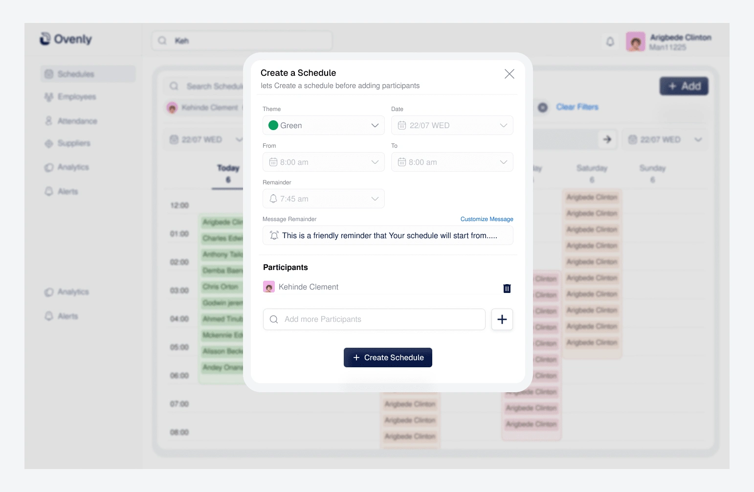 Create a Schedule