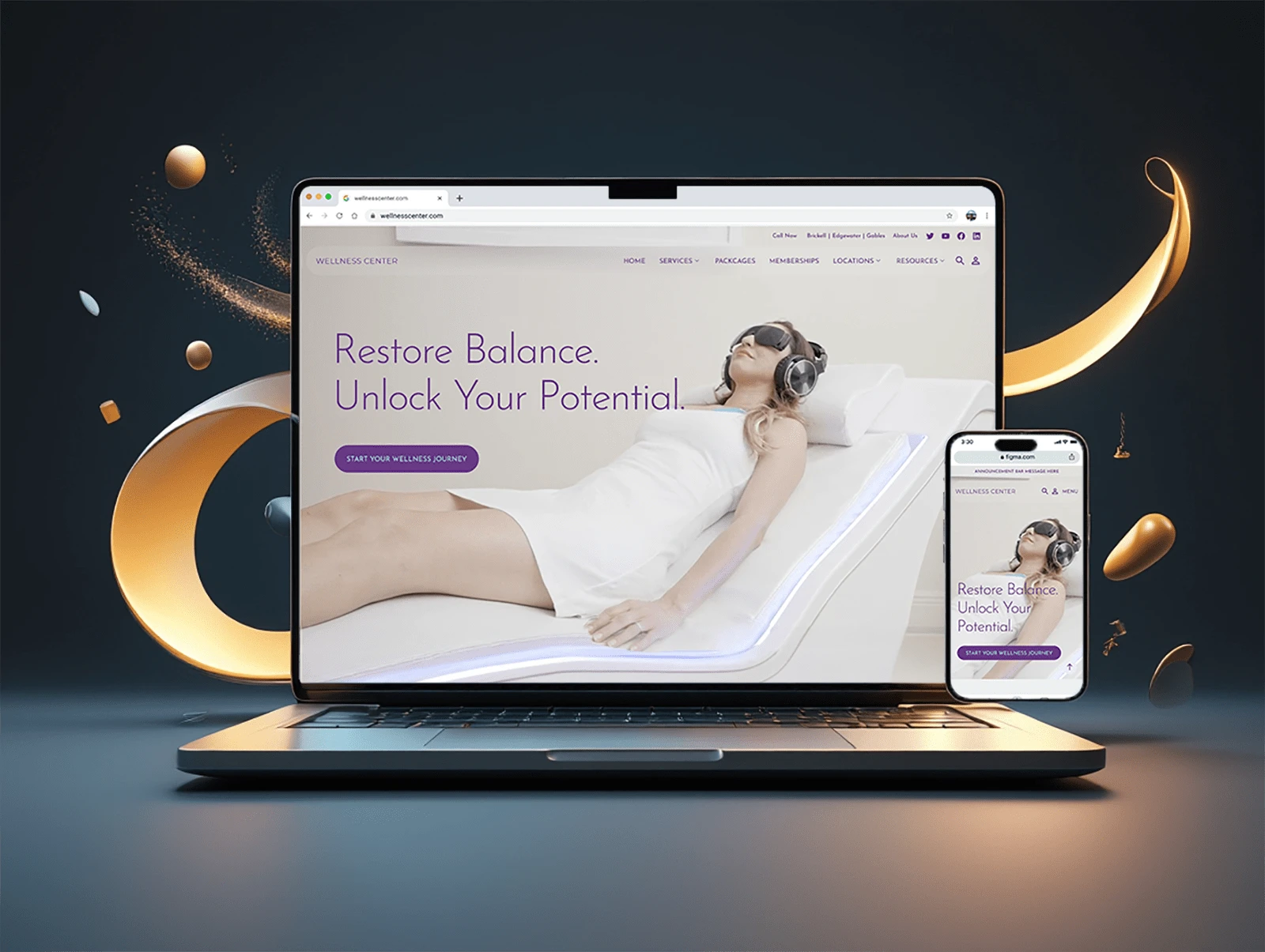 A home page displaying the original identity but with a new navigation and clear CTA to help users move forward.