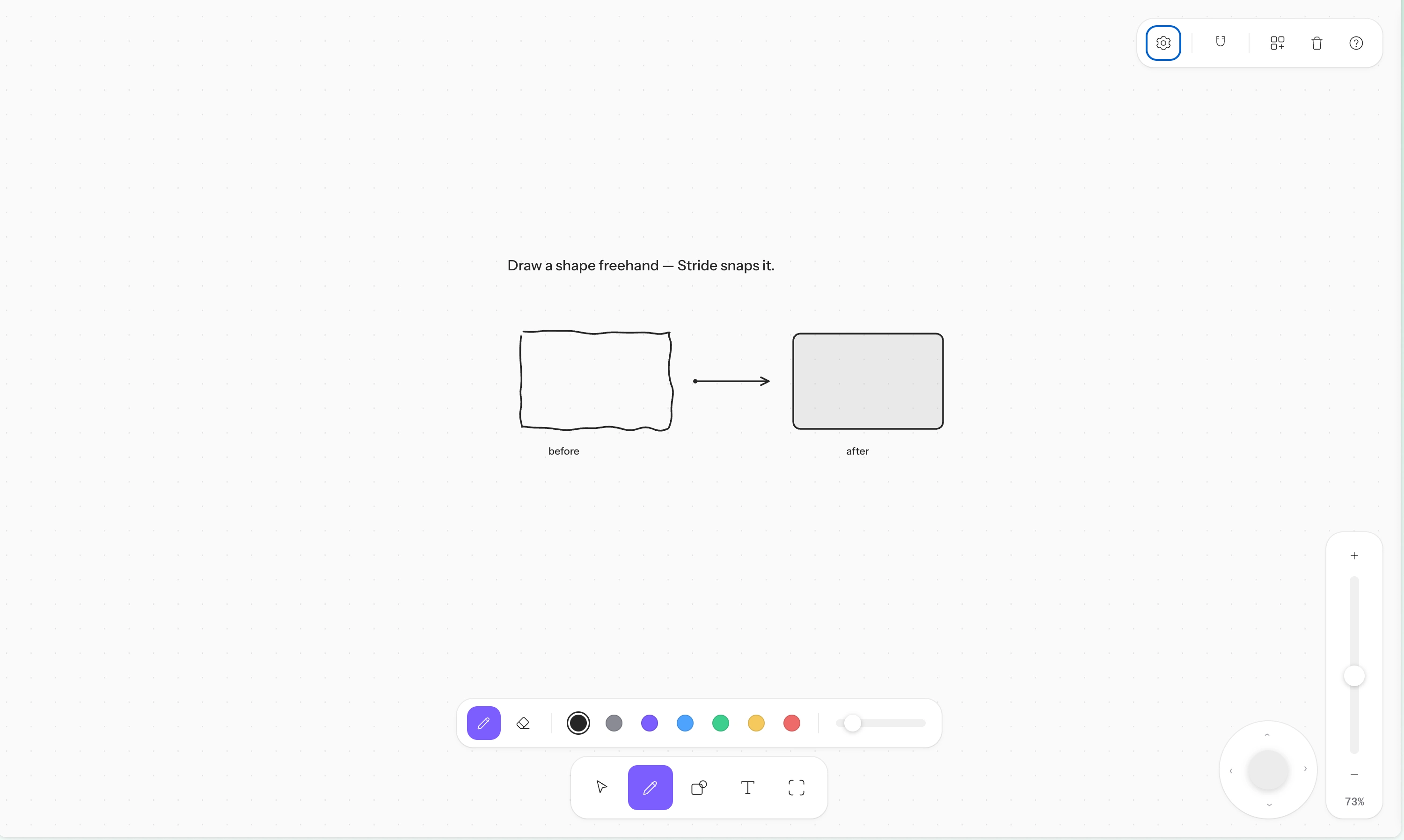 The standard toolbar layout