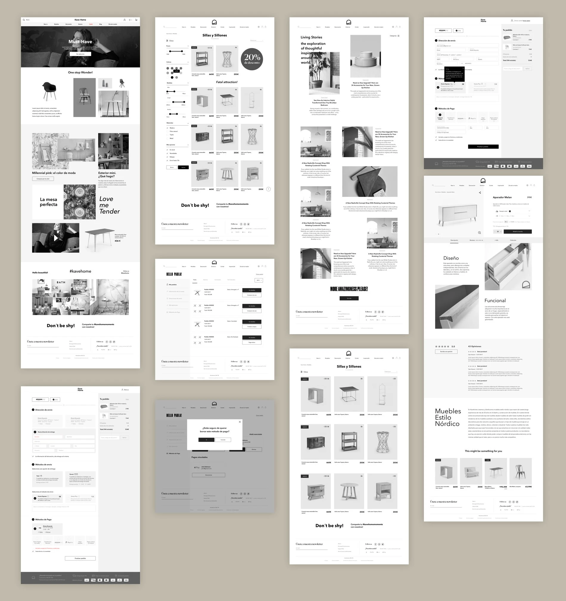 Desktop Wireframes