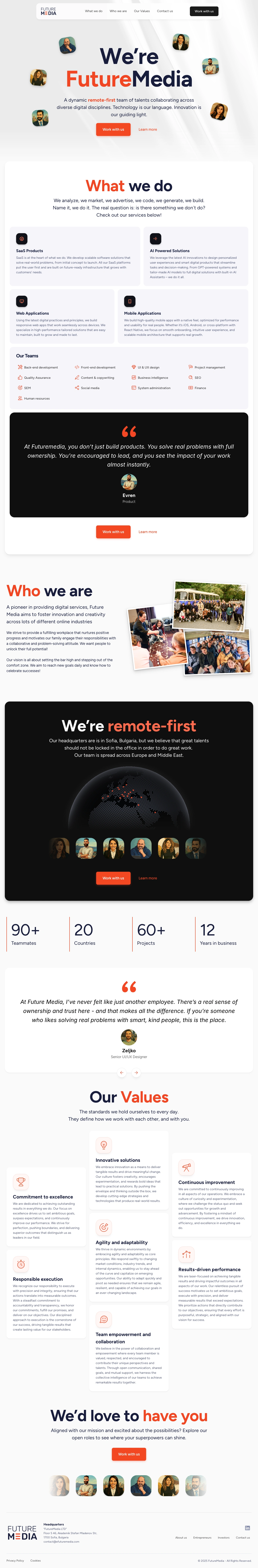 FutureMedia Redesigned home page