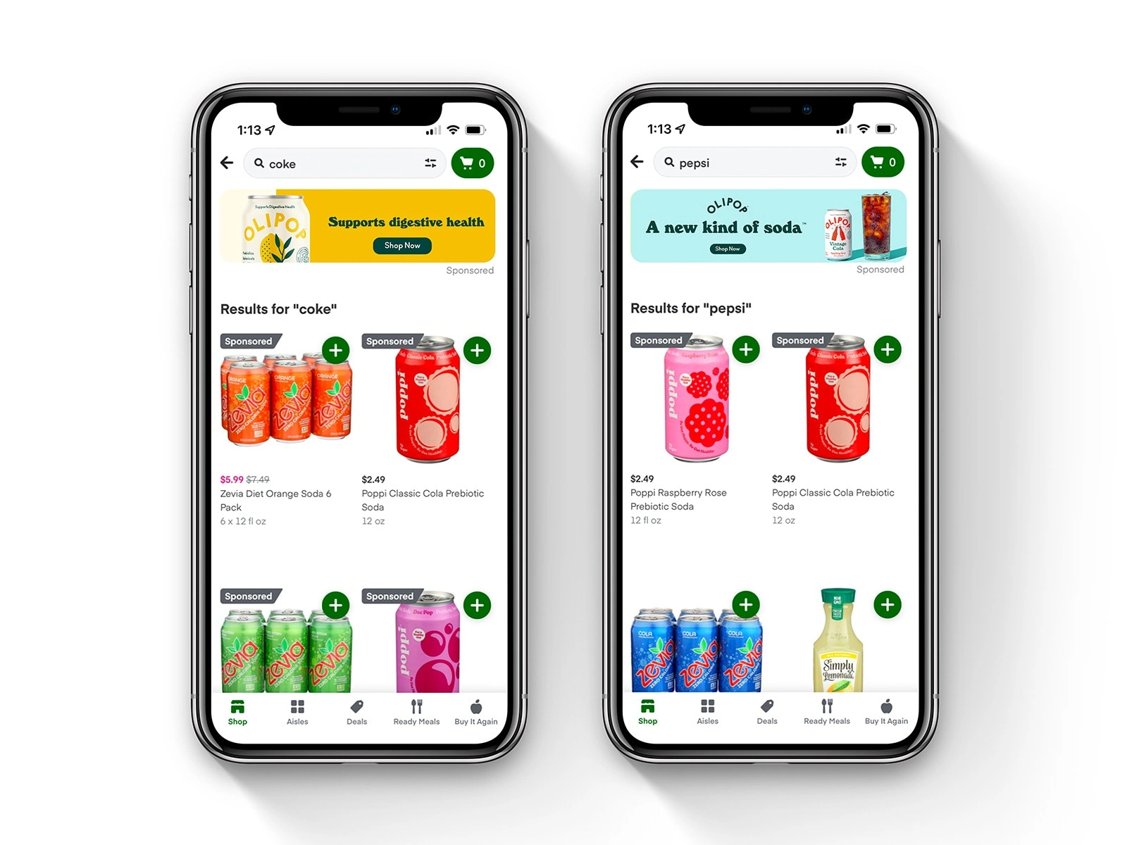 A series of digital ads