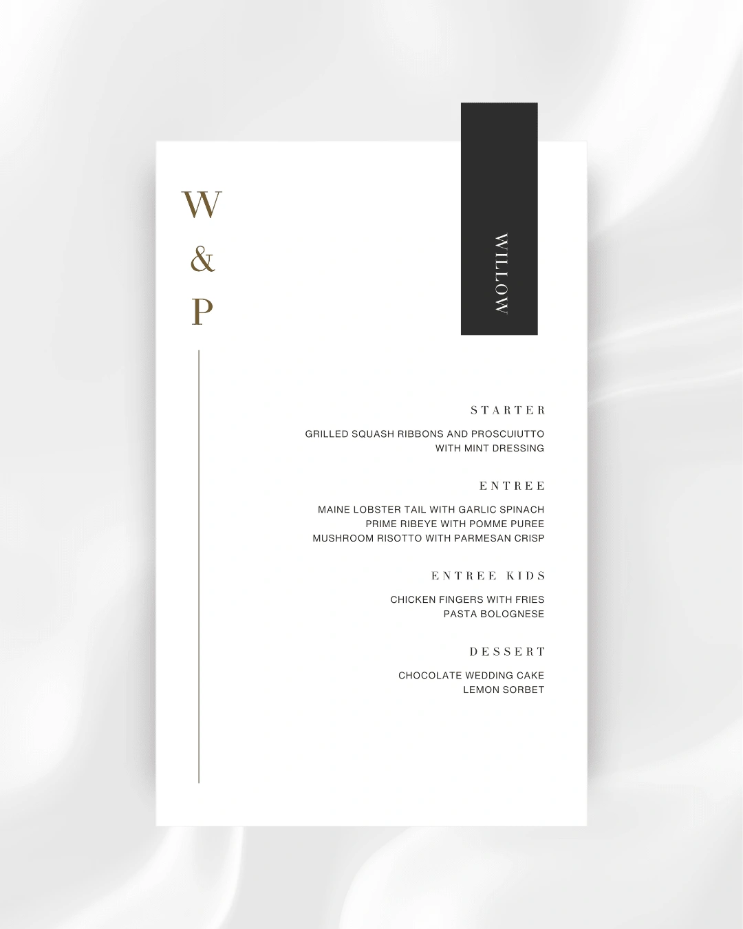 Menu + Place Card