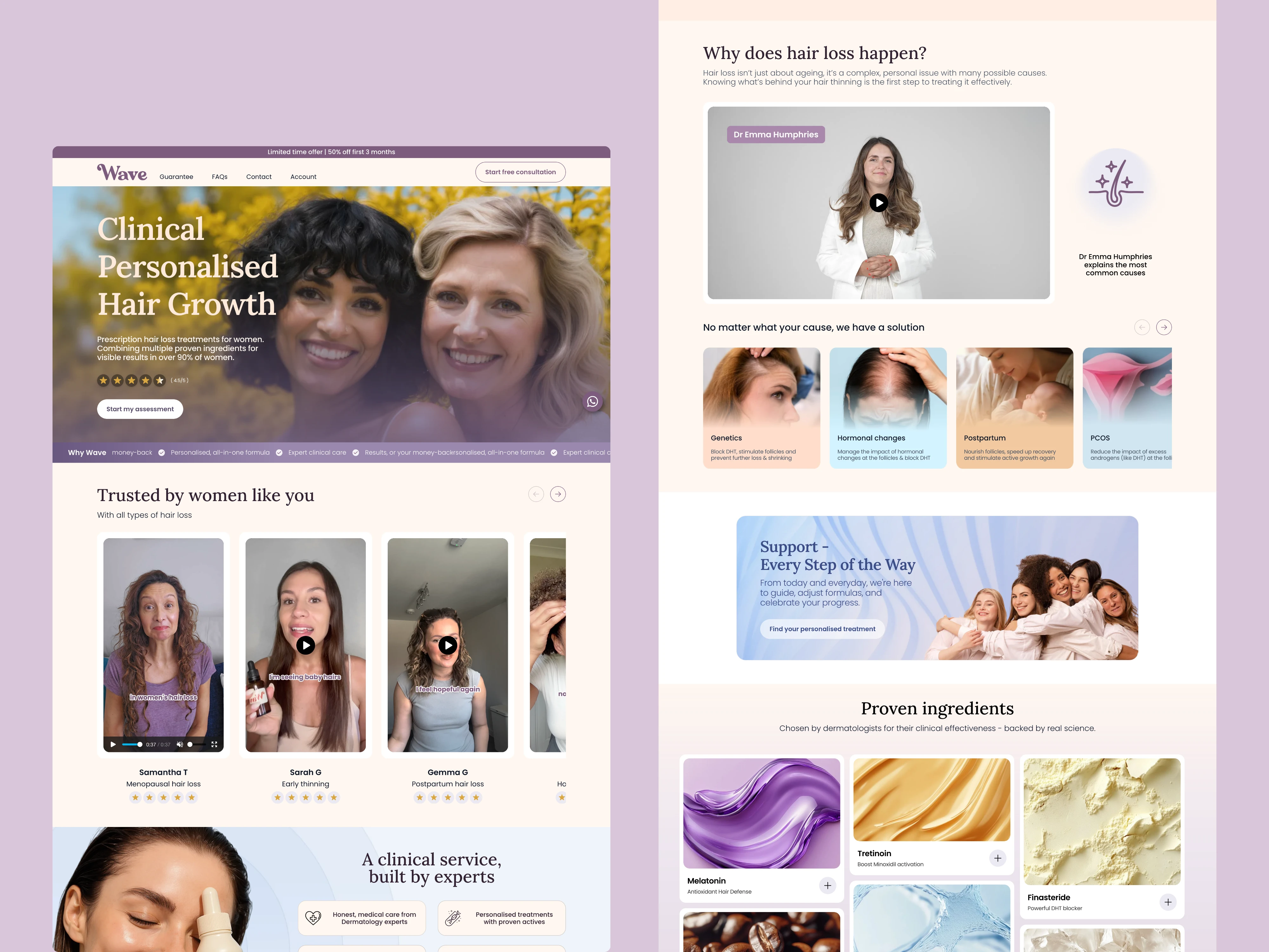 Homepage for Wave Care