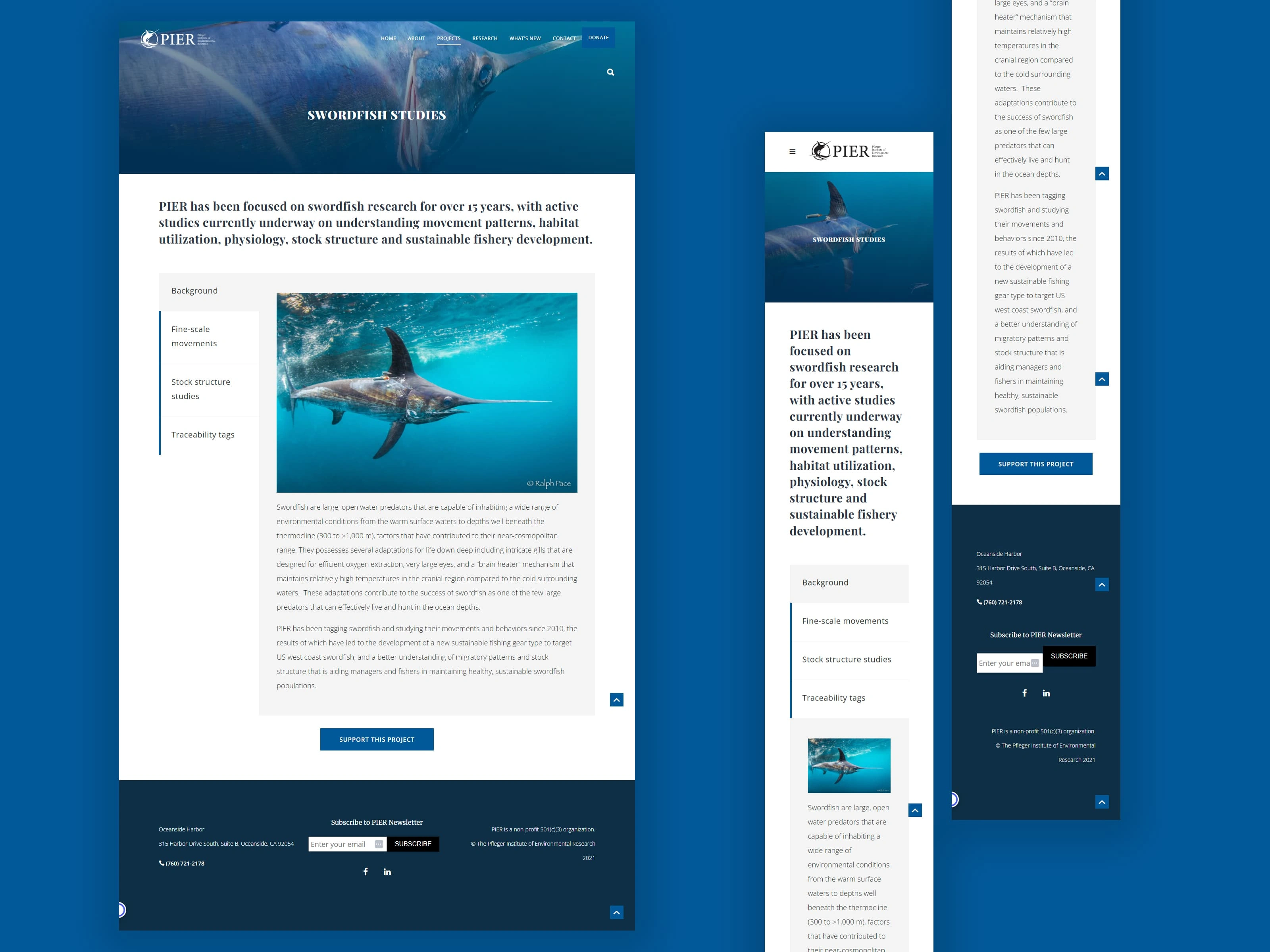 Single project page layout