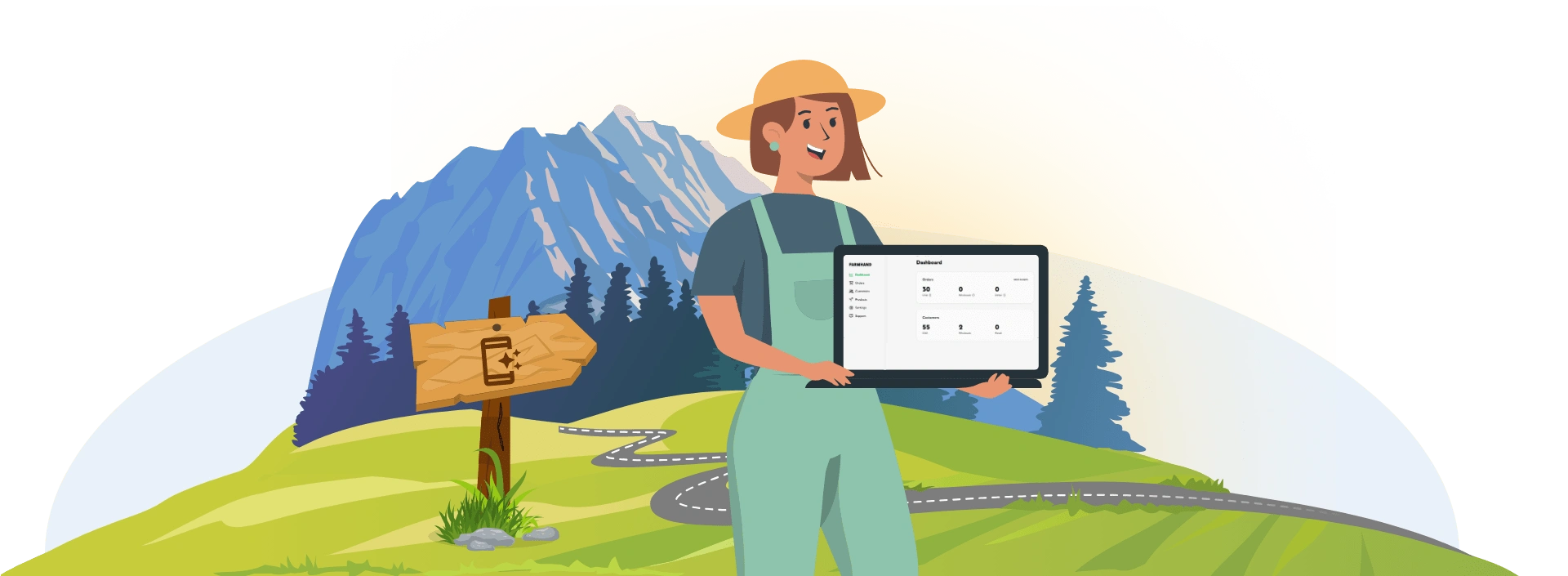 Illustration for Farmhand's Retention Roadmap campaign (6/7)