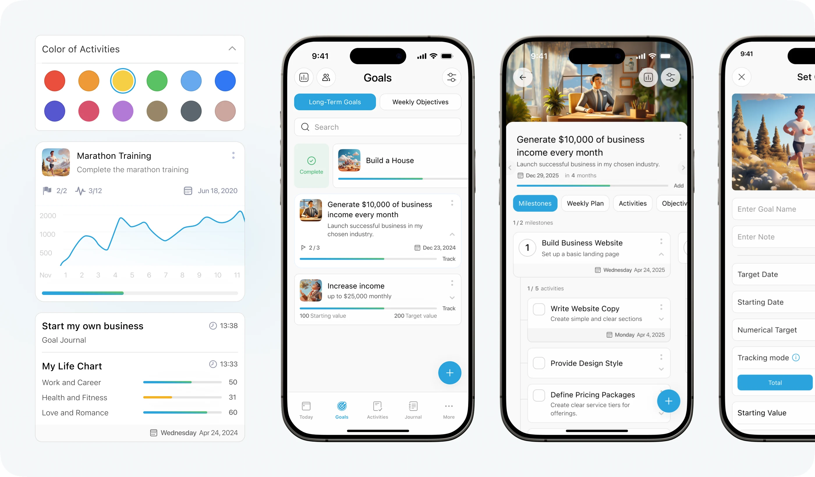 Goal Planner: Smart planning, progress charts, and weekly goal tracking.
