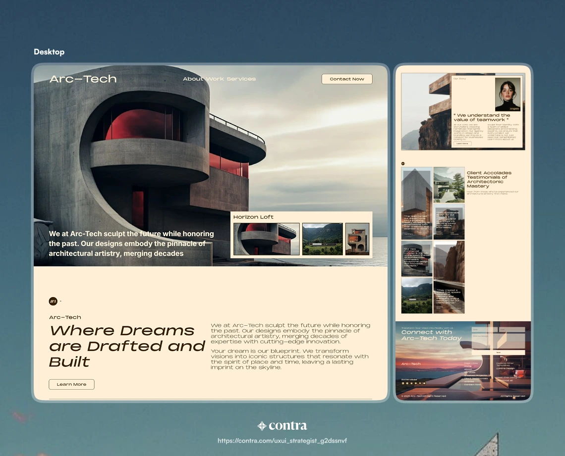 Desktop Mockups of Arc-Tech