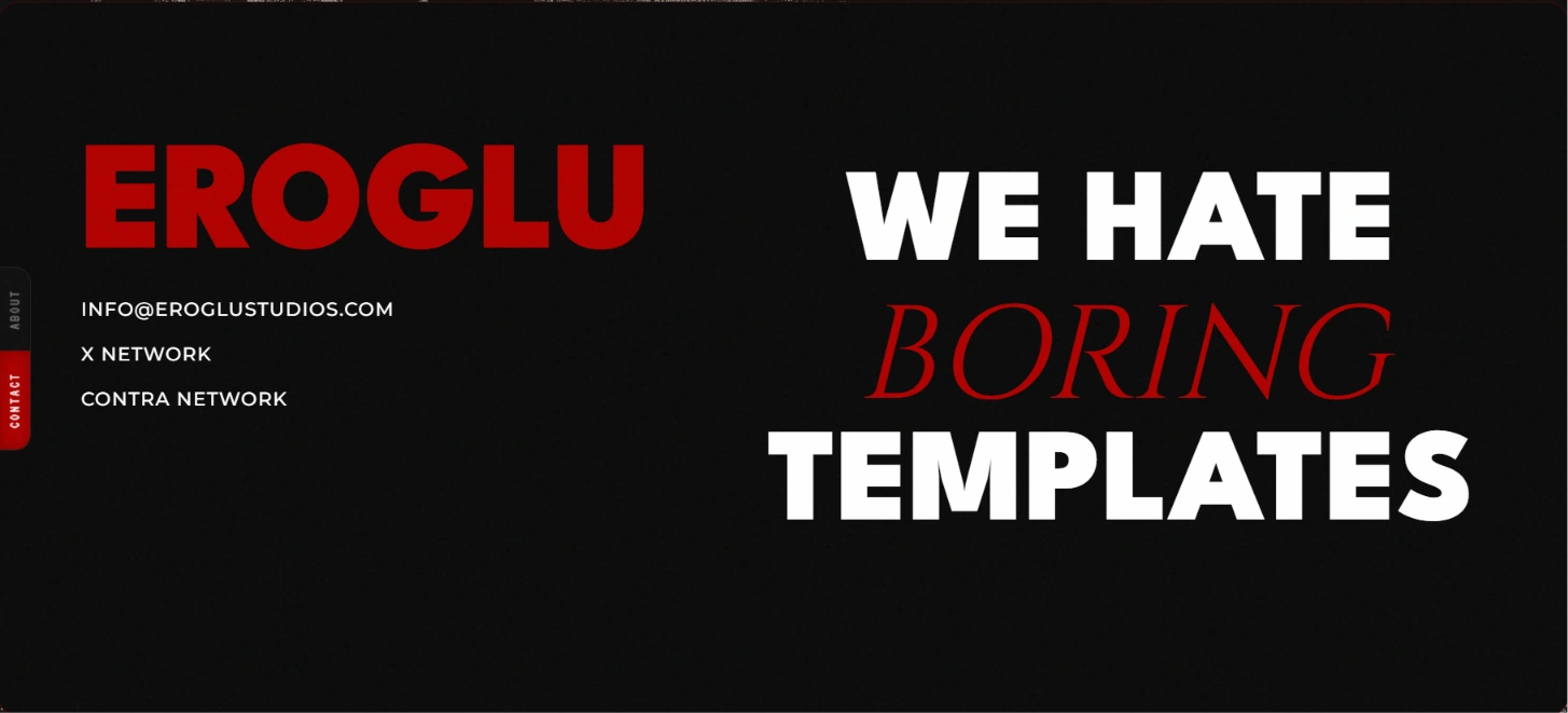 Contact "We Hate Boring Templates" Section