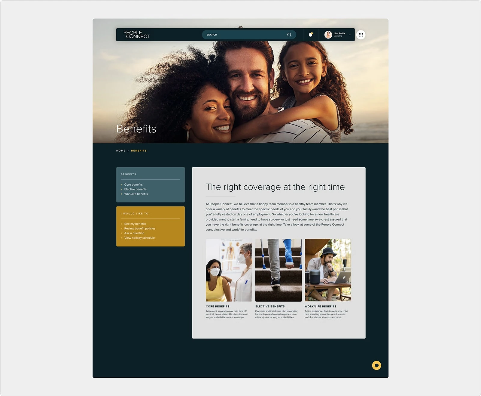 Secondary Page UI Design