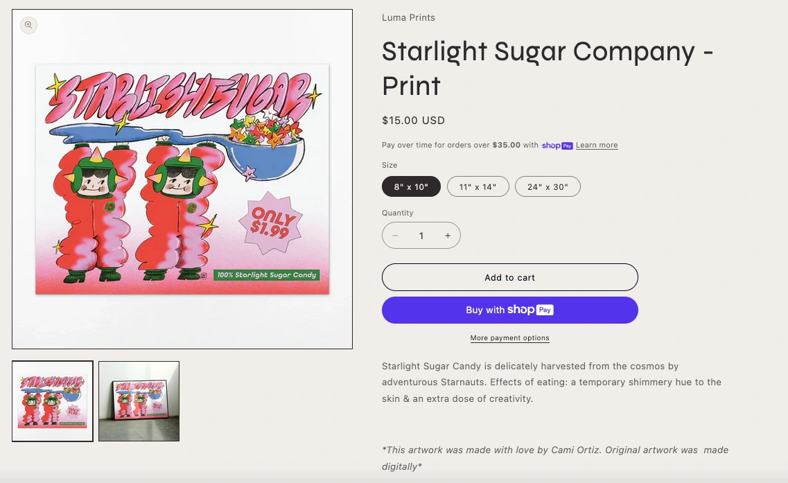 Finished copy for Starlight Sugar Company Print on camioh.com