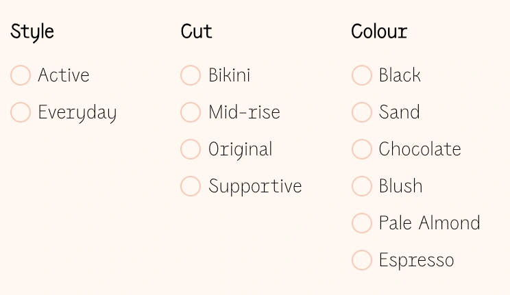 The three parameters that customers can now filter on