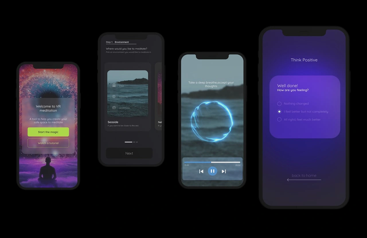 : A glimpse into the guided VR flow — where inner transformation is visualized through symbolic, immersive storytelling.

