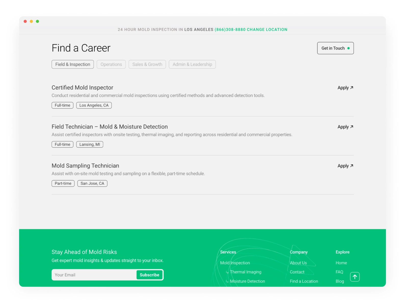 Tab Navigation | Careers
