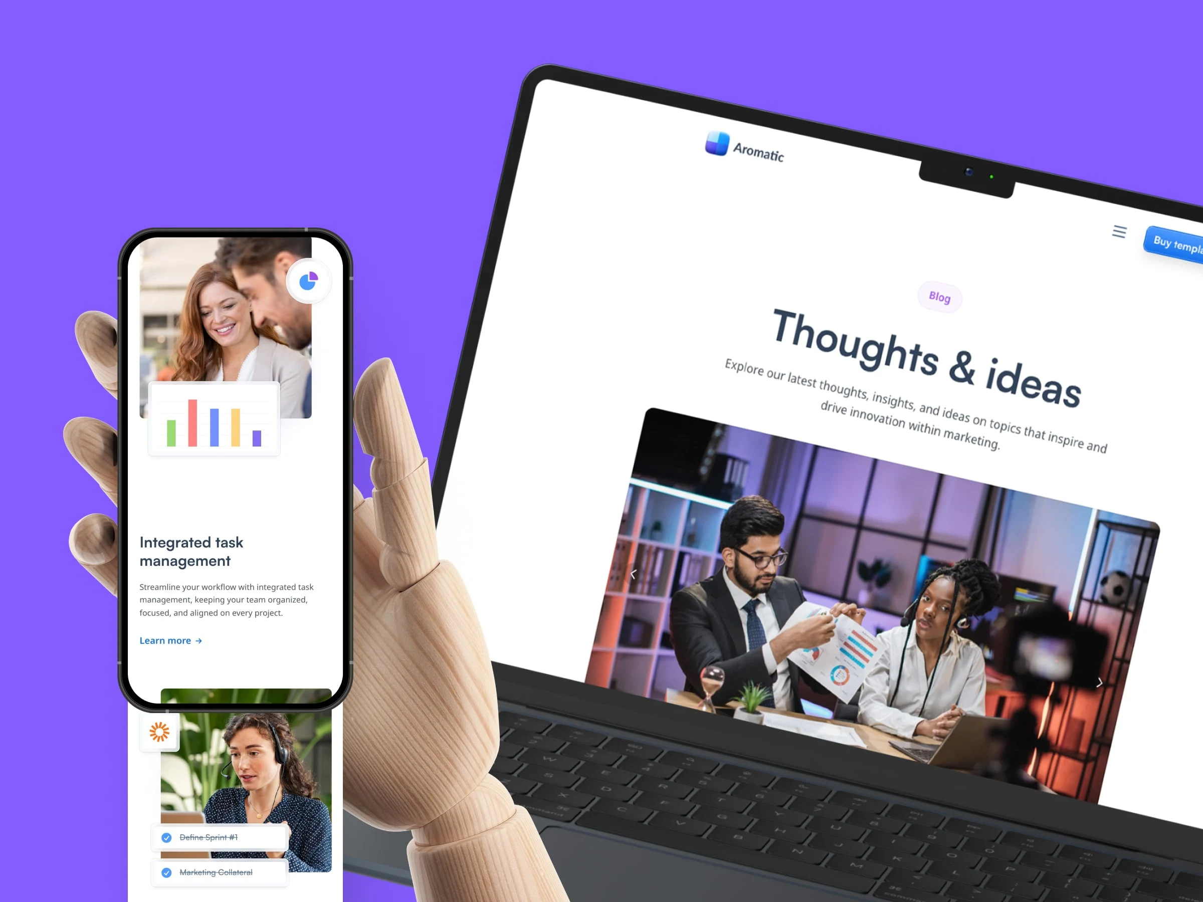 Aromatic Framer template for SaaS business looking to convert meaningful actions