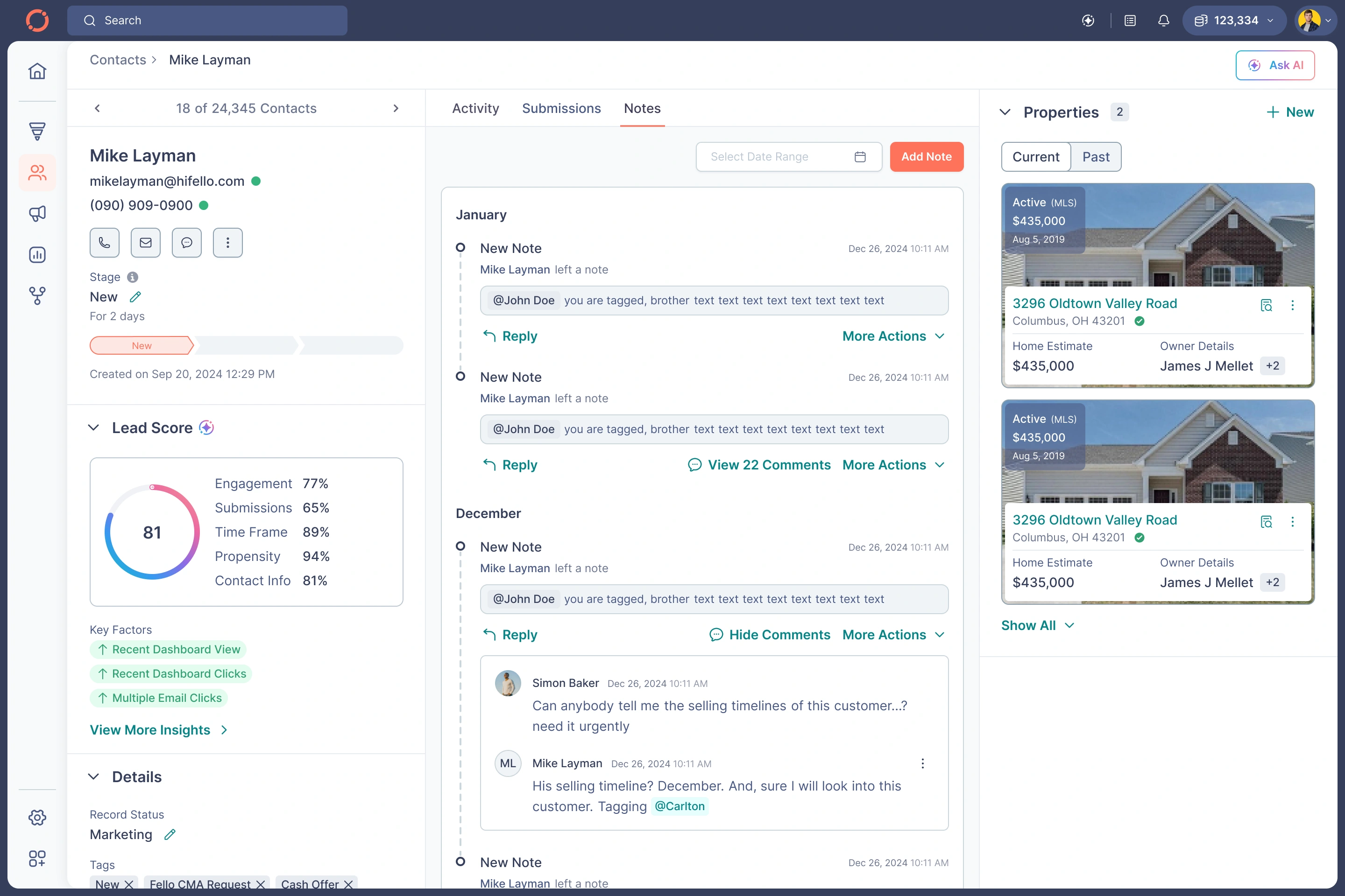 Contact Details - Notes
