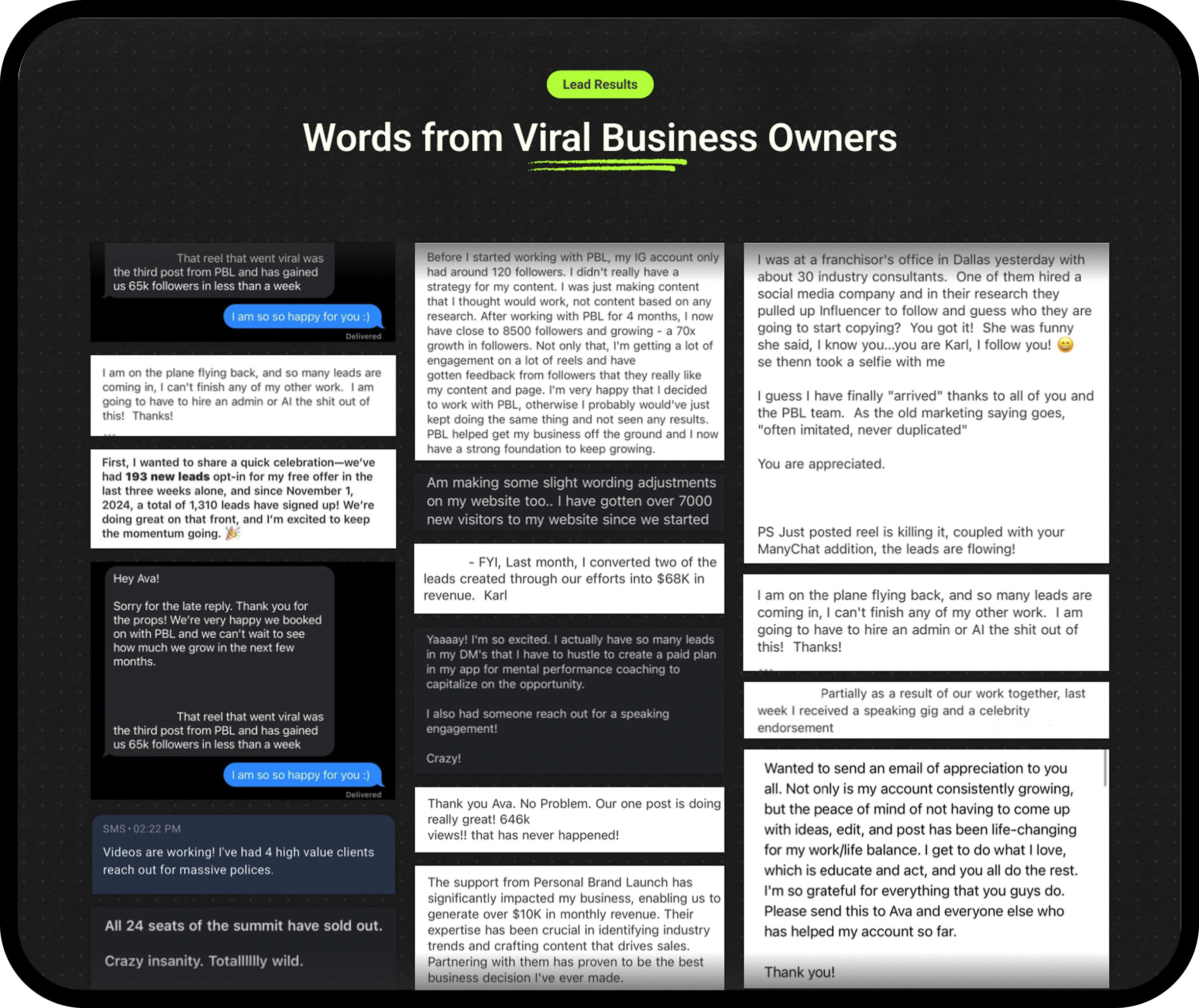 Redesigned Testimonial Section