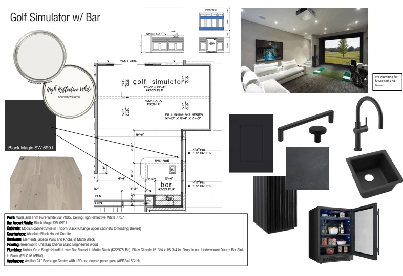 Golf simulator Room |2D Floor Plan and design Packet