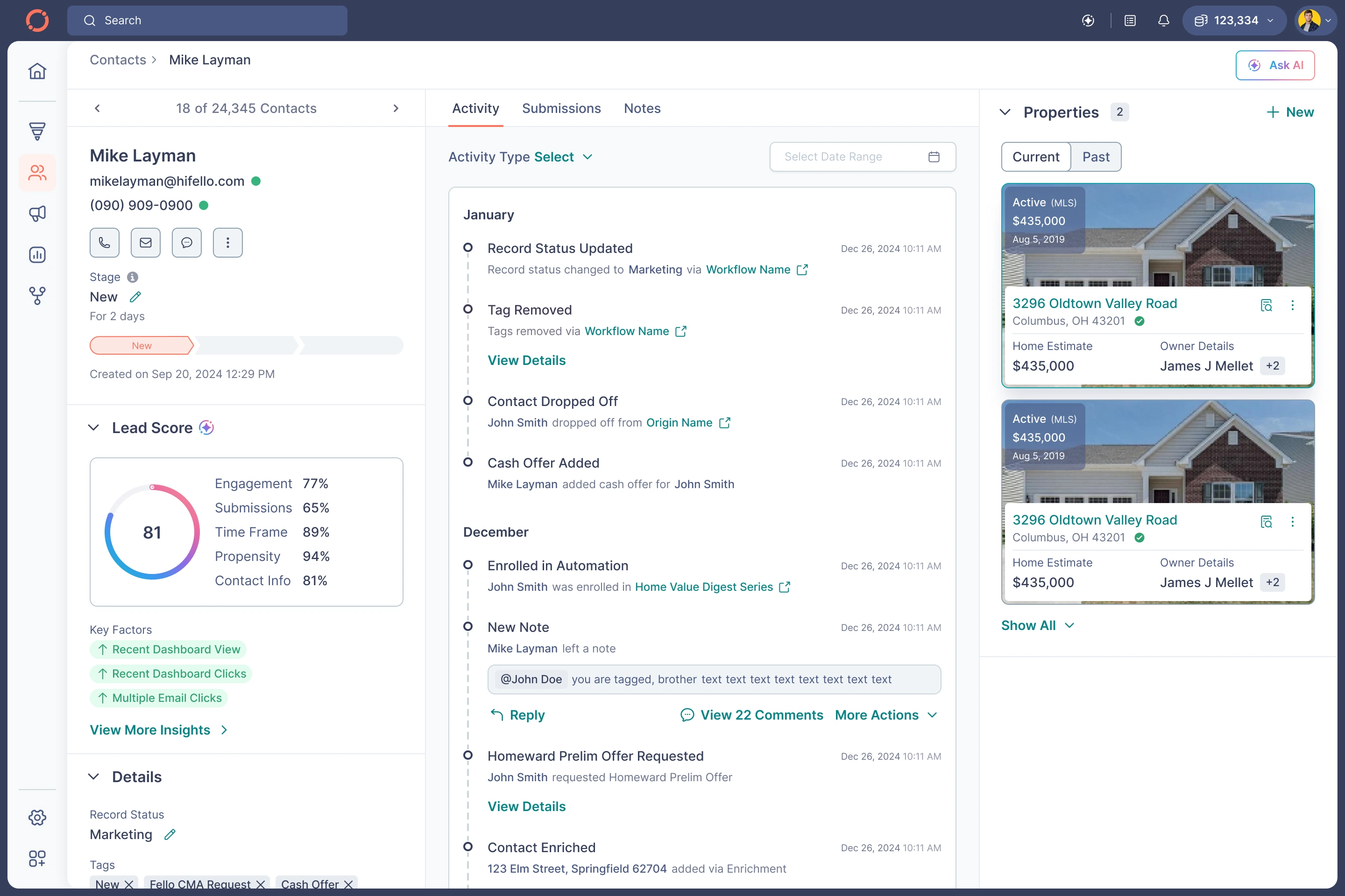 Contact Details - Activity