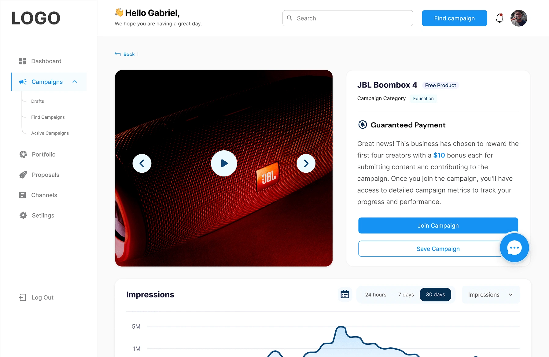 View campaign breakdown by creators/Guaranteed Payments