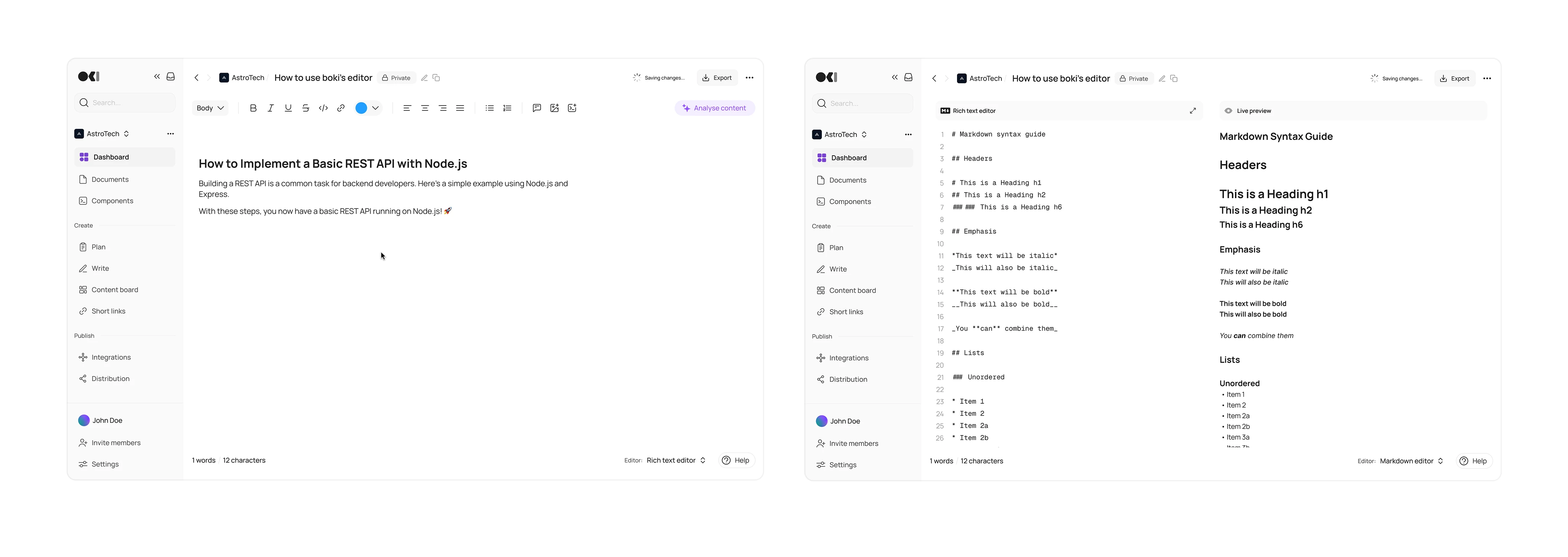 Rich text editor // MDX Editor
