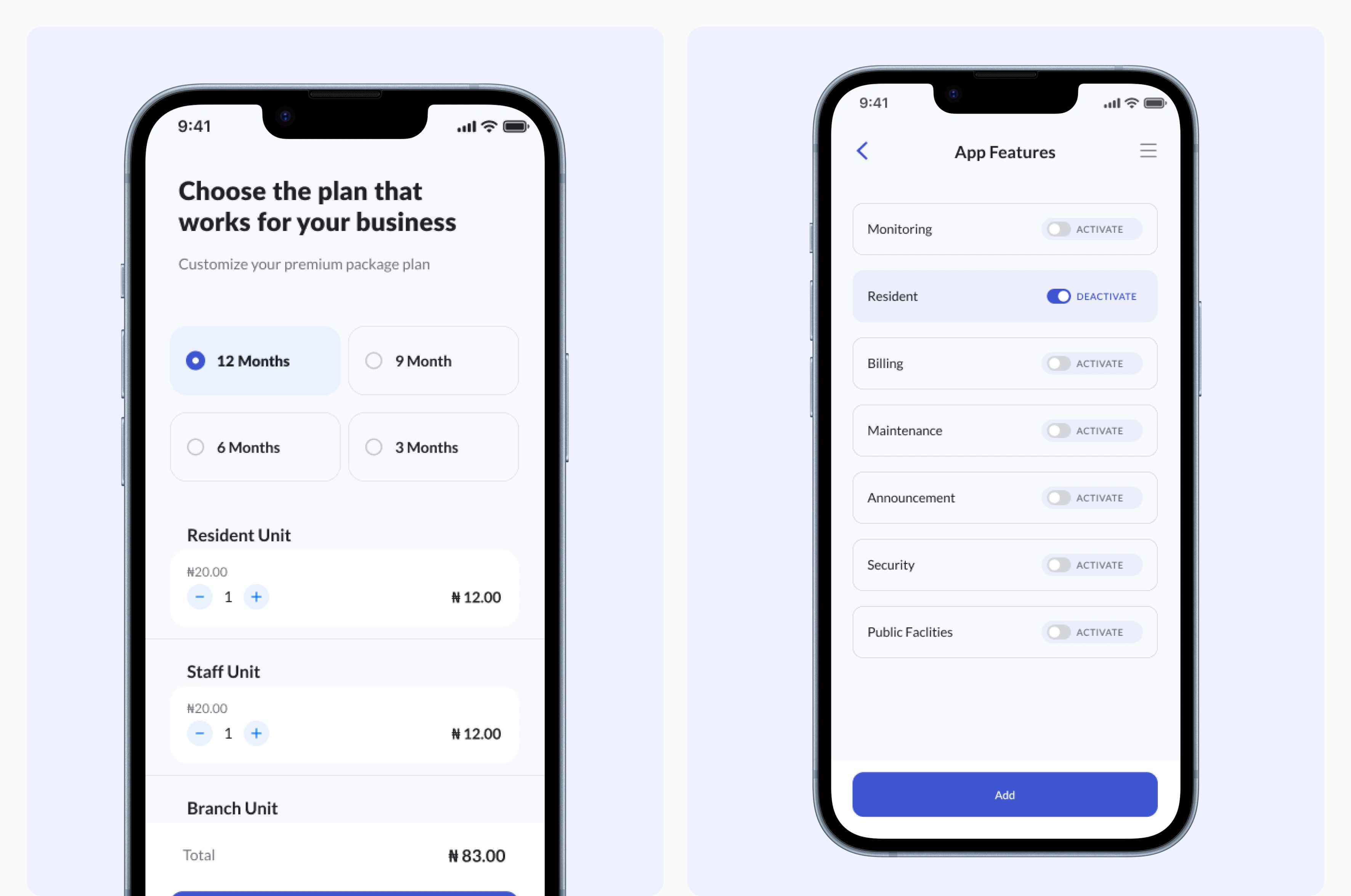 Subscription Screens